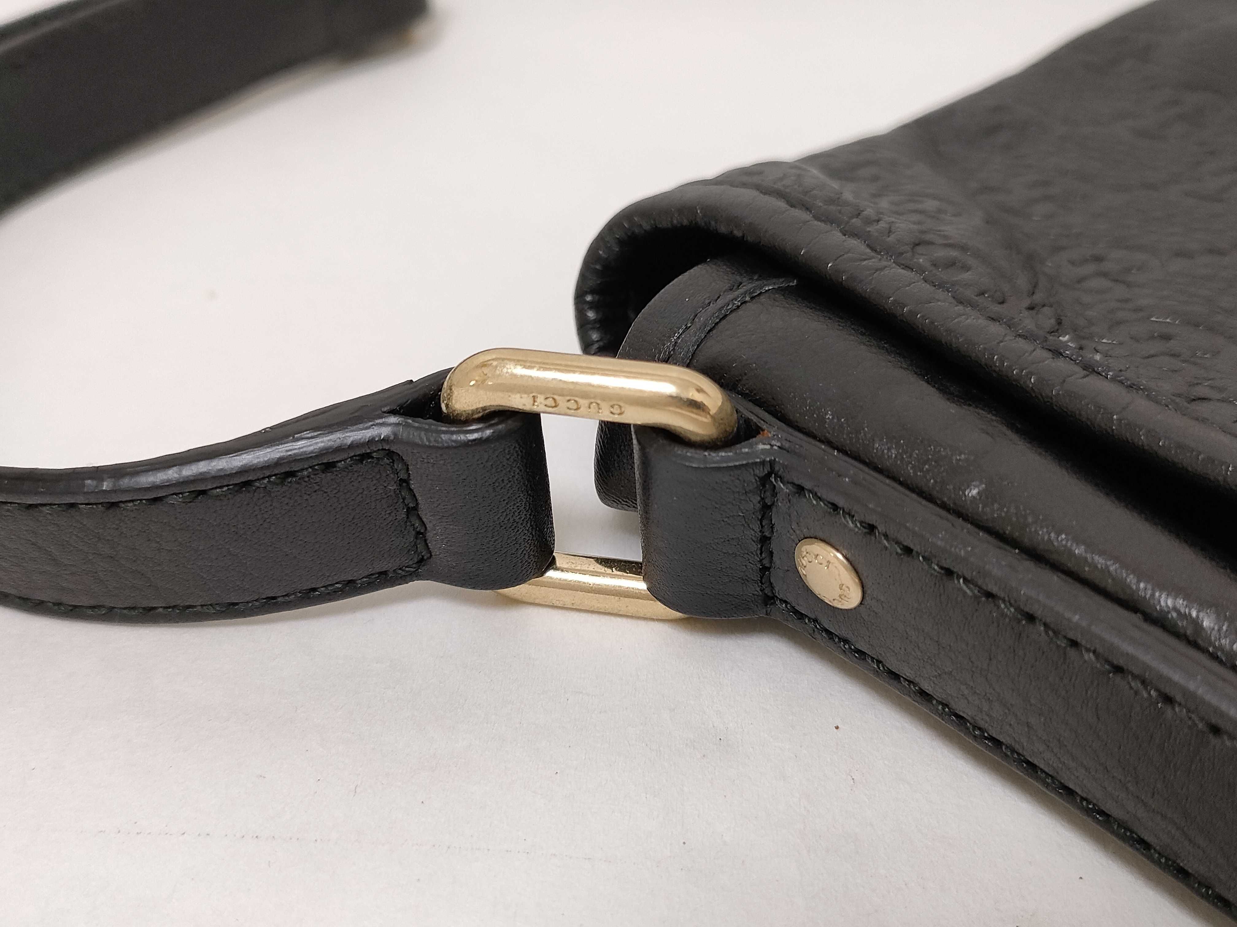 Guccissima Leather Shoulder Bag, Black, 223666 — view 5