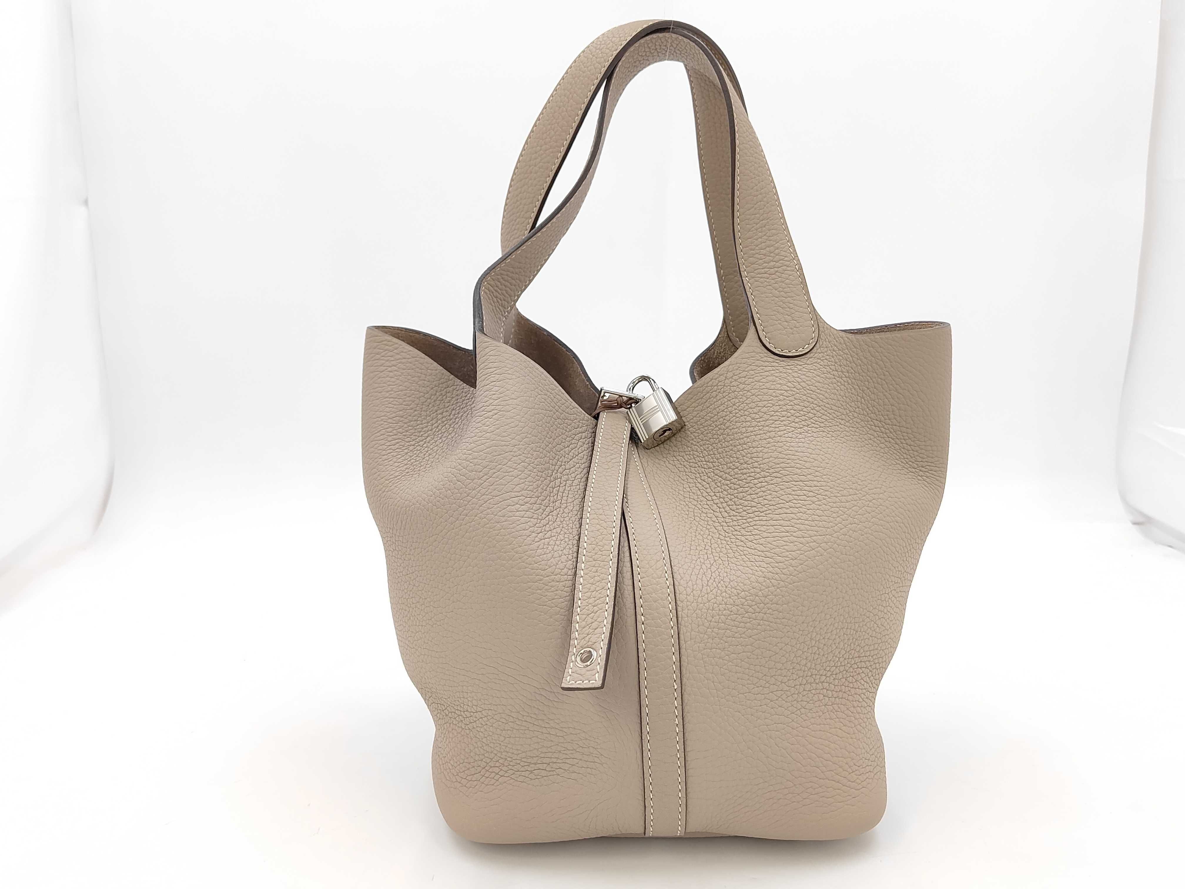 Trion Clemence Beige Picotin 22 Handbag (T stamp)