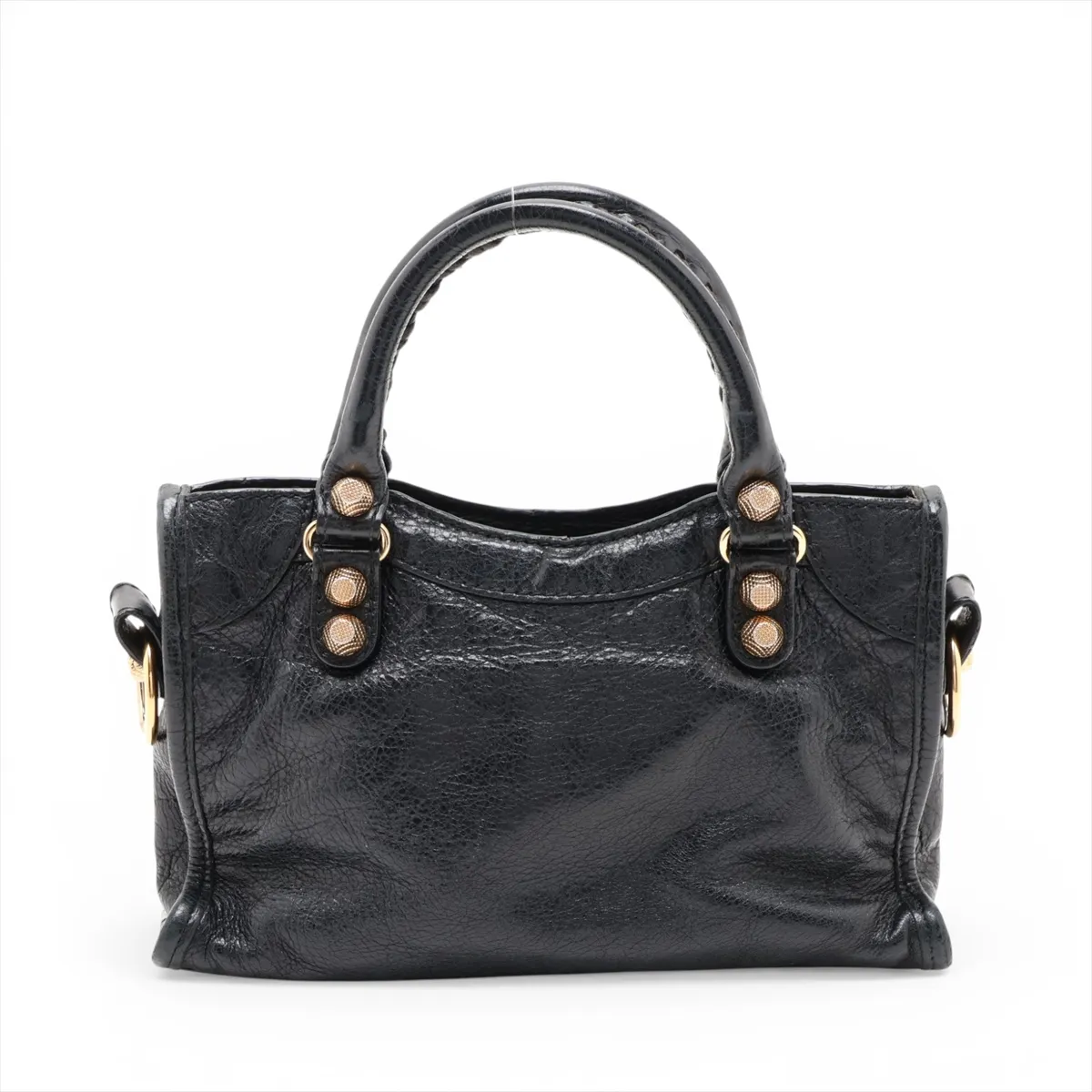 Giant Mini City Leather 2-Way Handbag, Black, 309544 — view 2