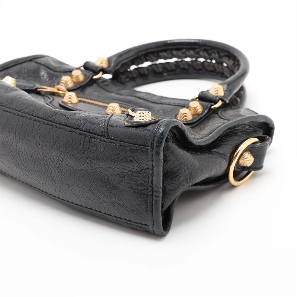 Giant Mini City Leather 2-Way Handbag, Black, 309544 — view 3