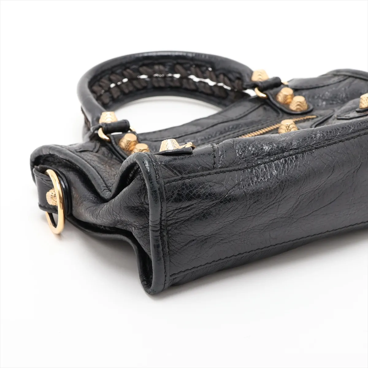 Giant Mini City Leather 2-Way Handbag, Black, 309544 — view 4