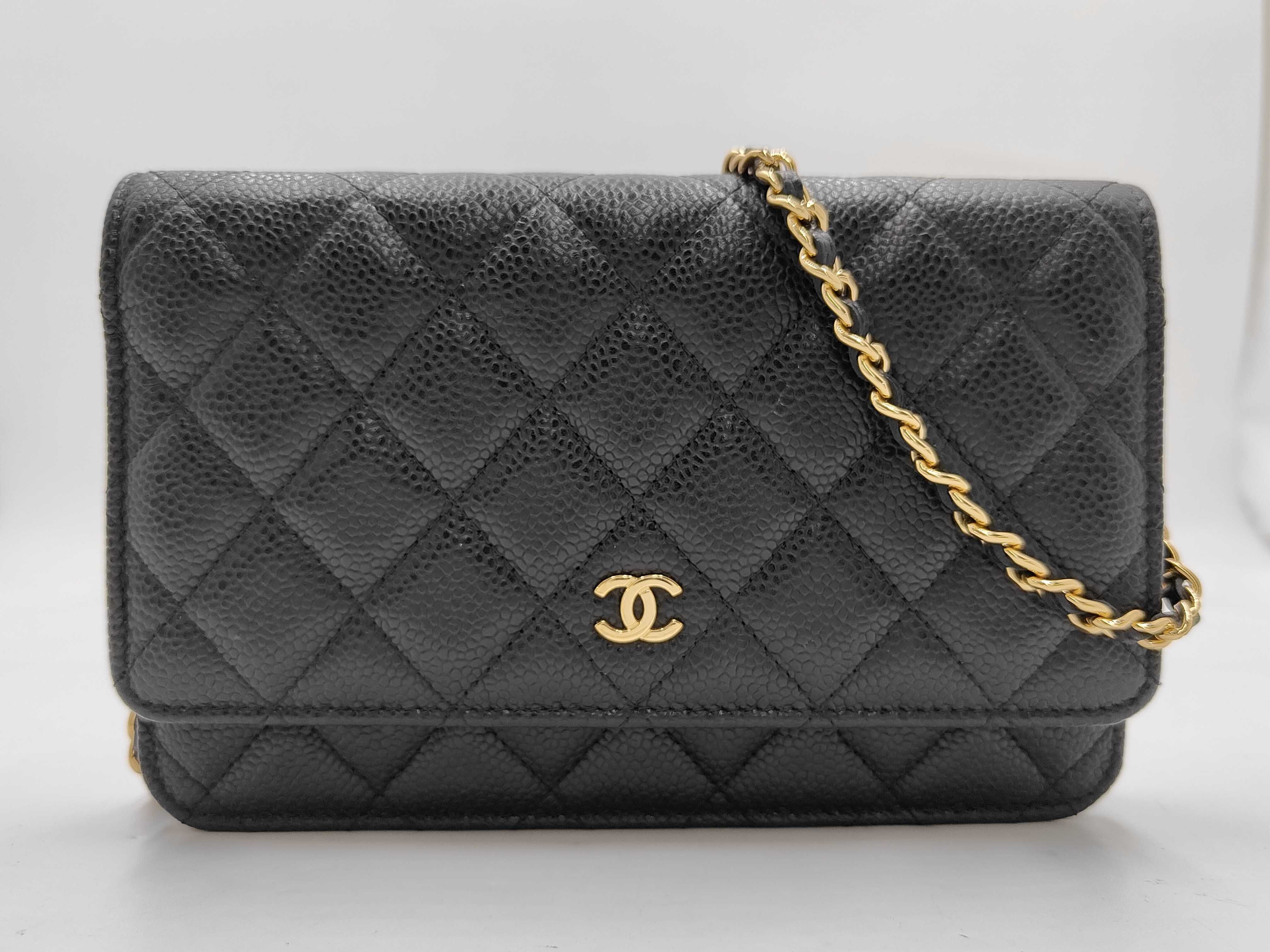 Black Gold Hardware Calfskin WOC Shoulder Bag