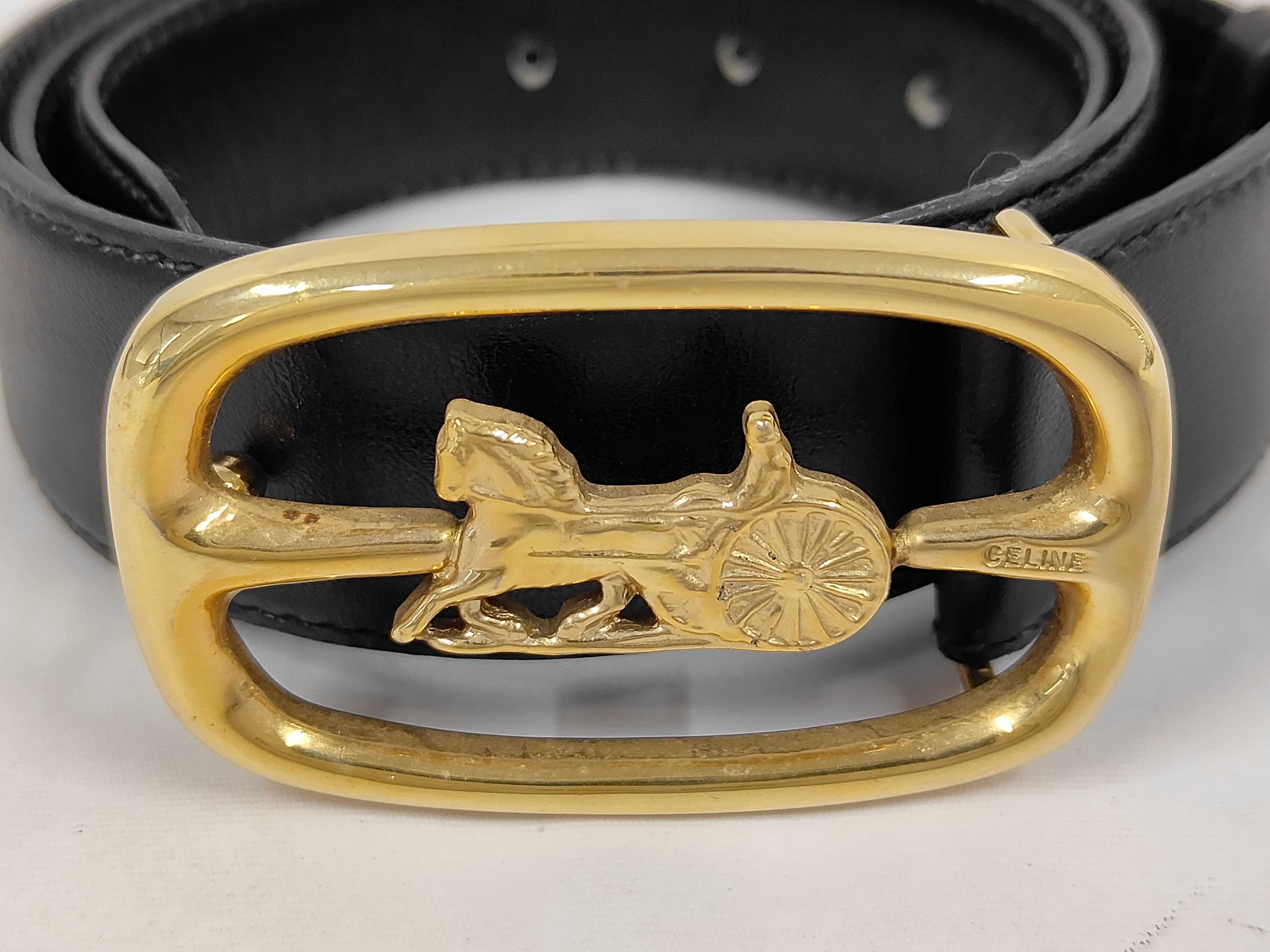 leather belt with carriage-style buckle. — view 2