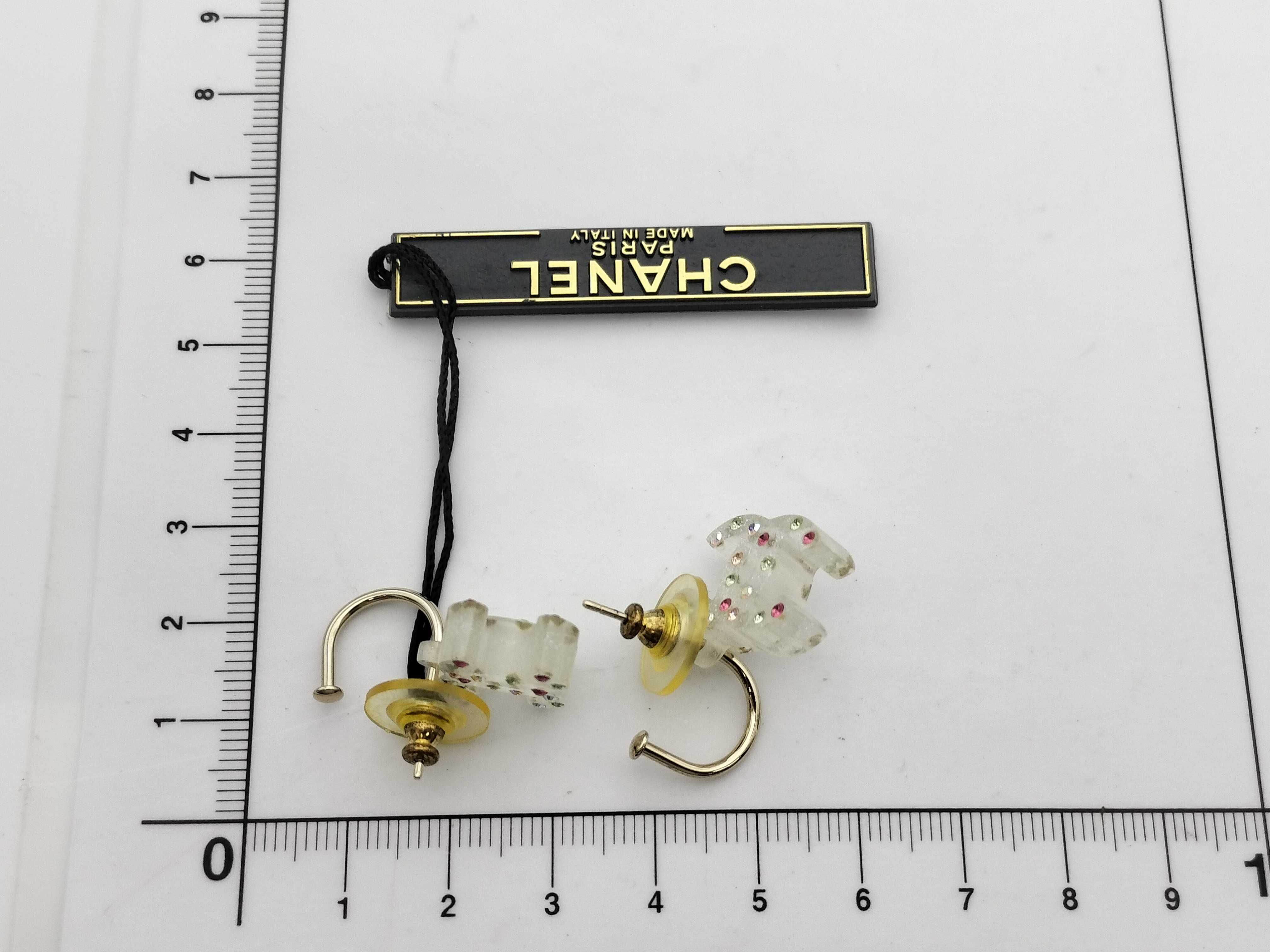 Coco Mark 04A Coco Rhinestone Earrings, Small, White — view 7