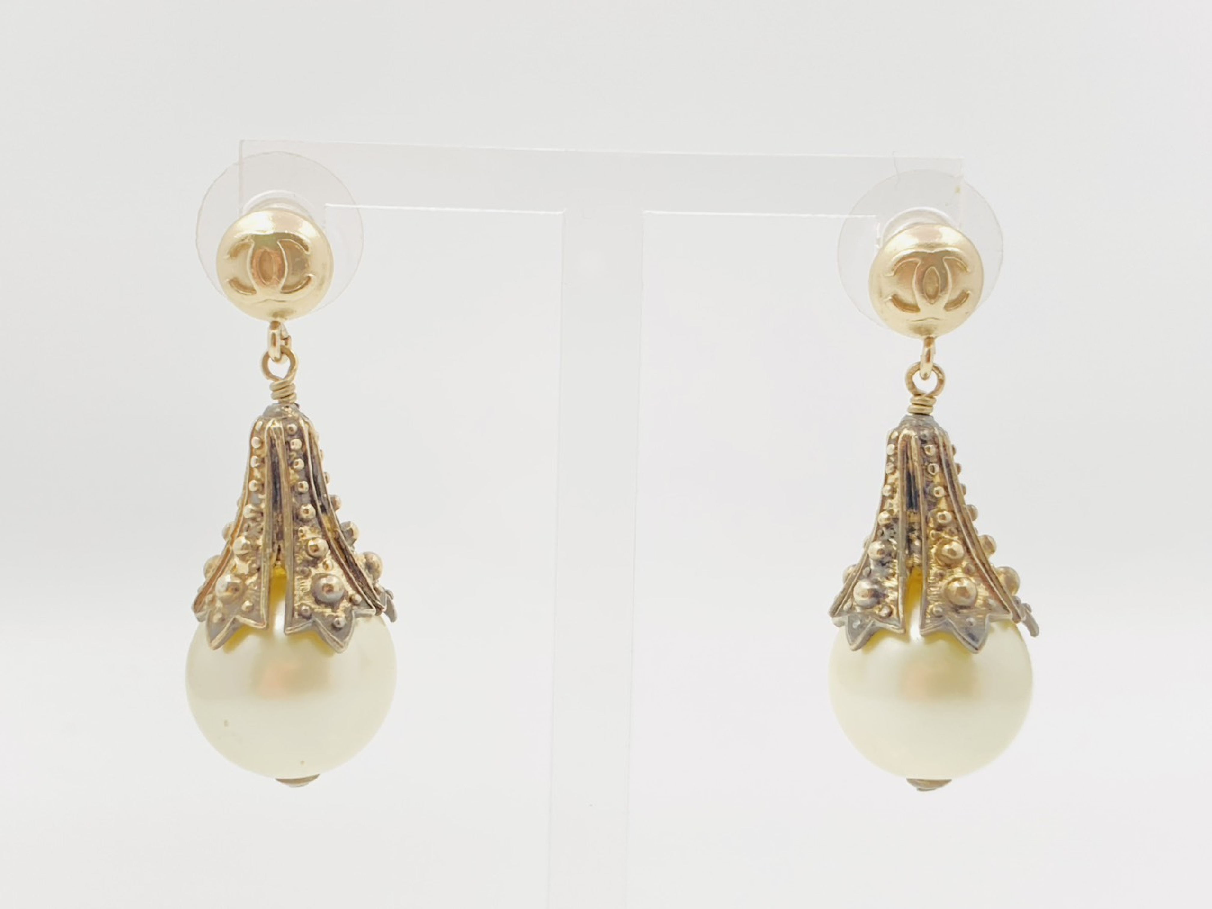 Coco Mark Faux Pearl Swing Earrings 03P Earrings