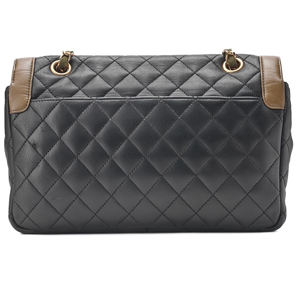 Lambskin Matelassé Single Flap Chain Shoulder Bag — view 2