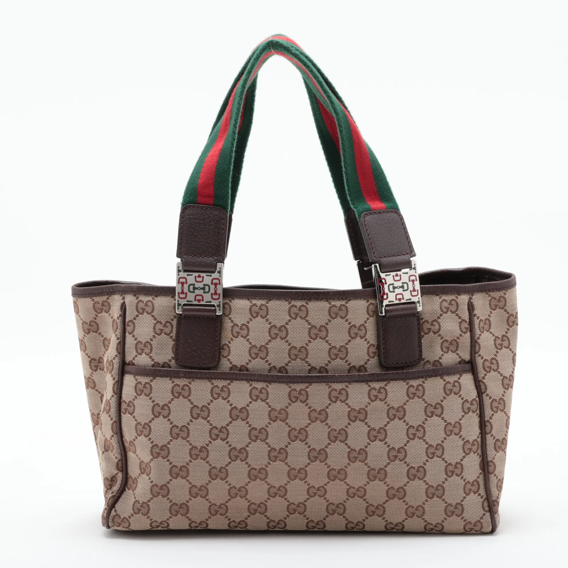 GG Canvas 105810 Canvas x Leather Handbag Beige x Brown — view 2