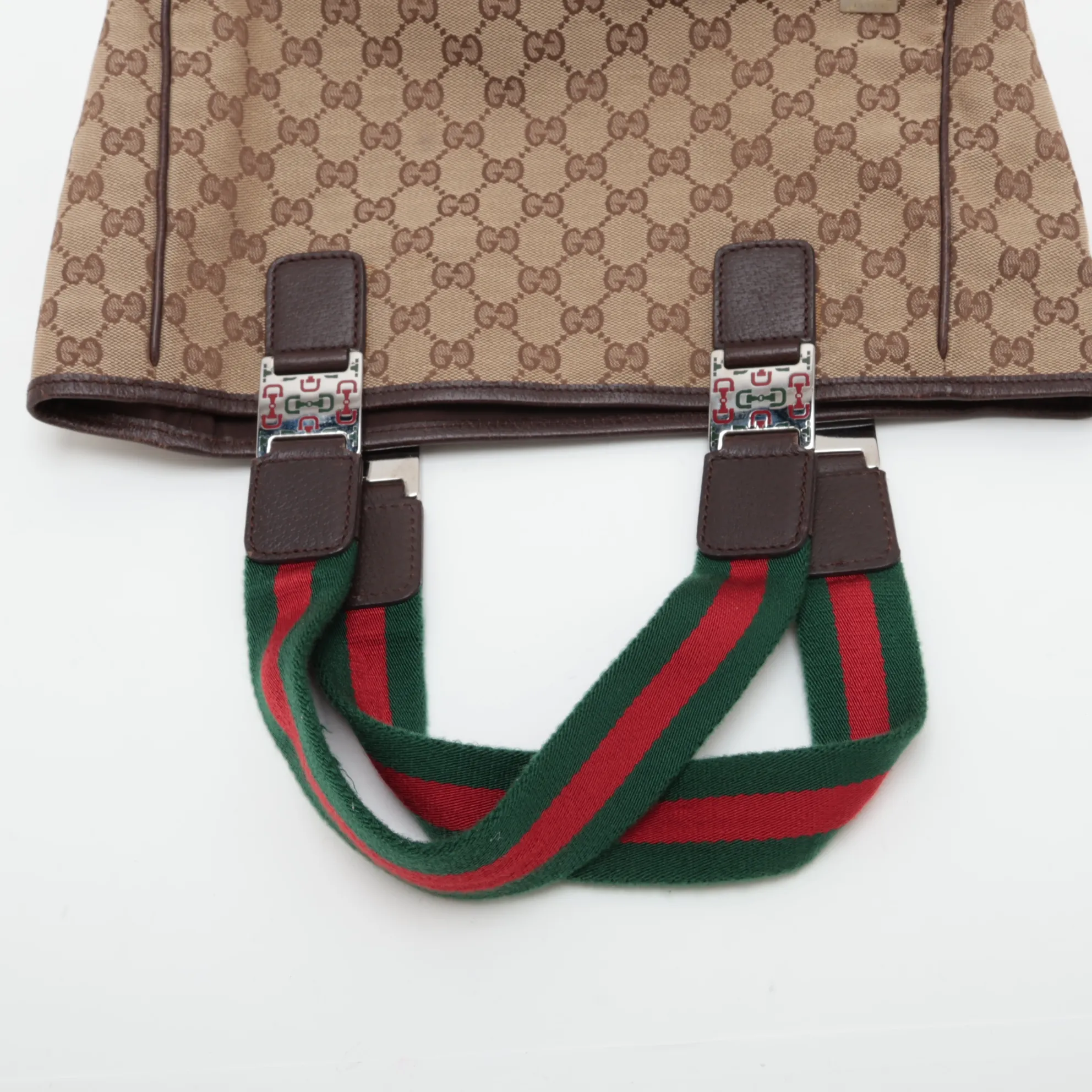 GG Canvas 105810 Canvas x Leather Handbag Beige x Brown — view 5