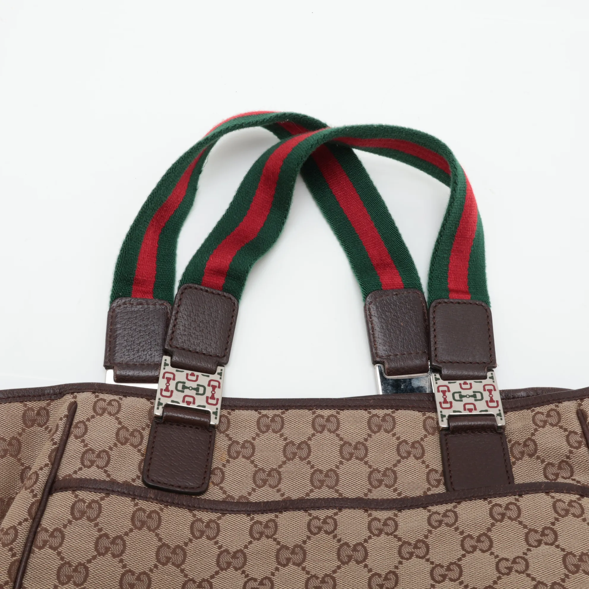 GG Canvas 105810 Canvas x Leather Handbag Beige x Brown — view 6