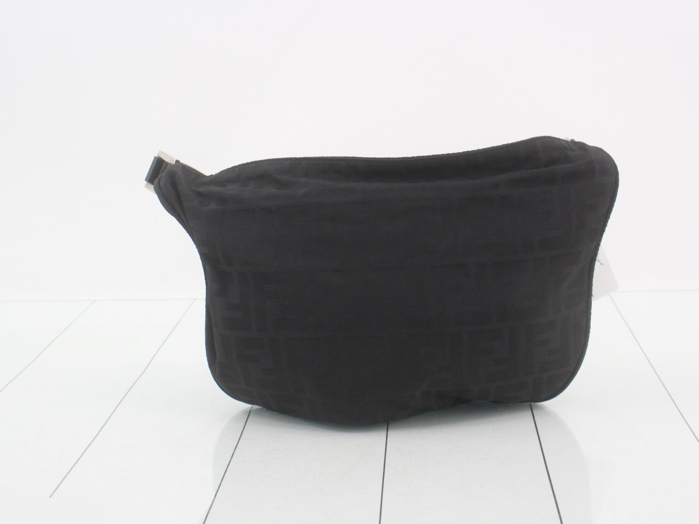 Zucca Shoulder Bag, Nylon/Leather, Black — view 2