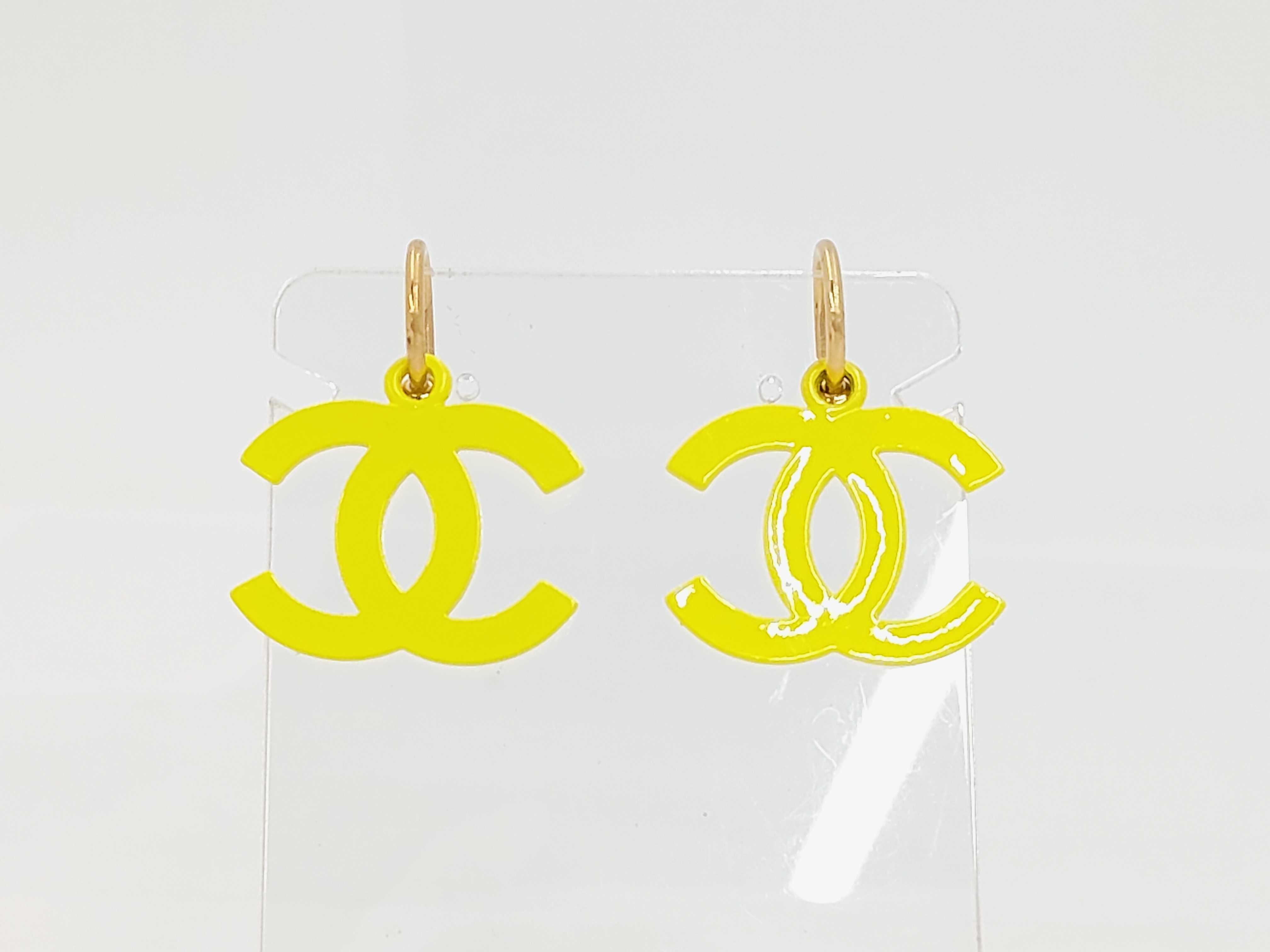 03S Coco Mark Earrings Yellow Earrings