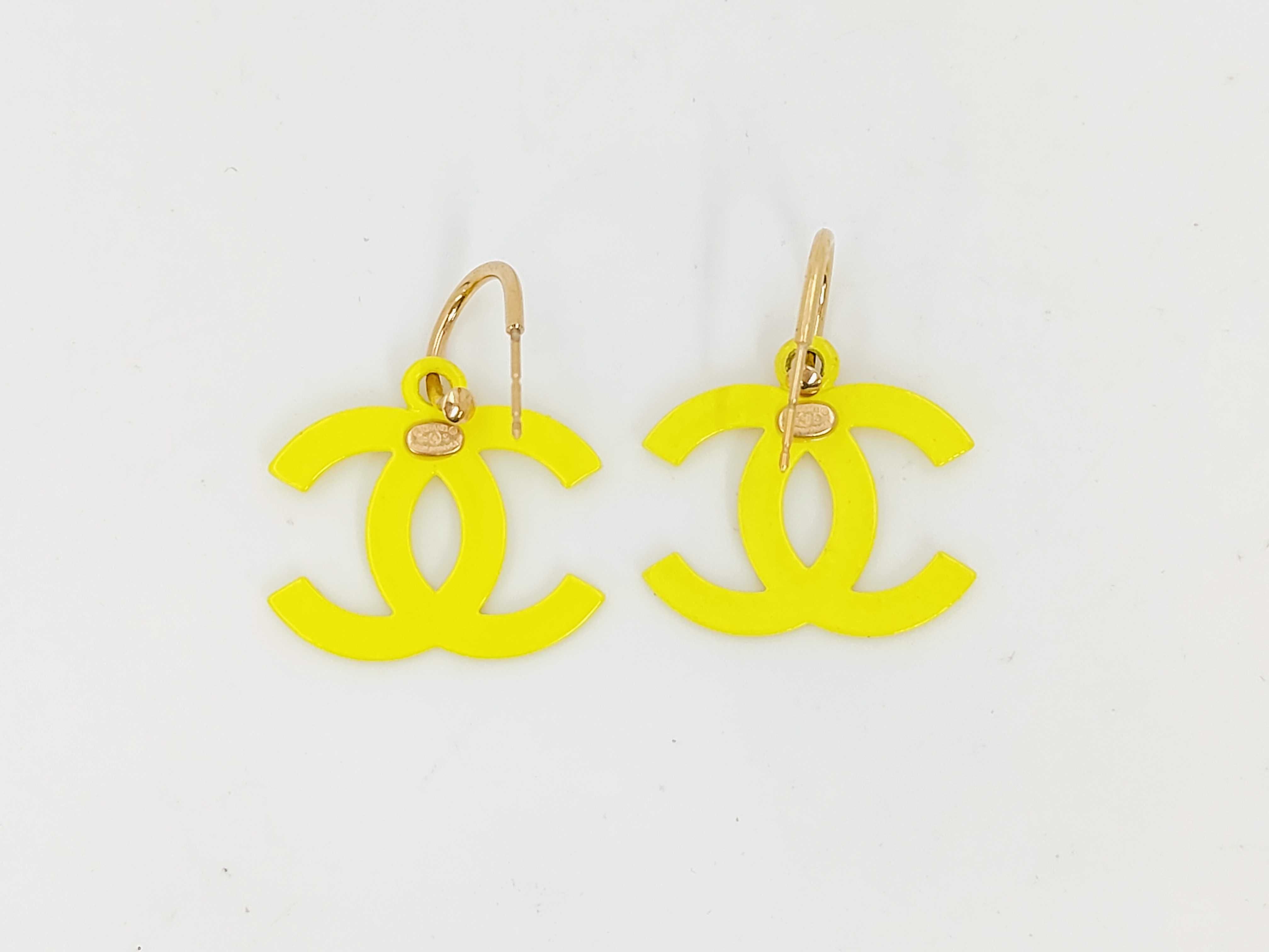 03S Coco Mark Earrings Yellow Earrings — view 2