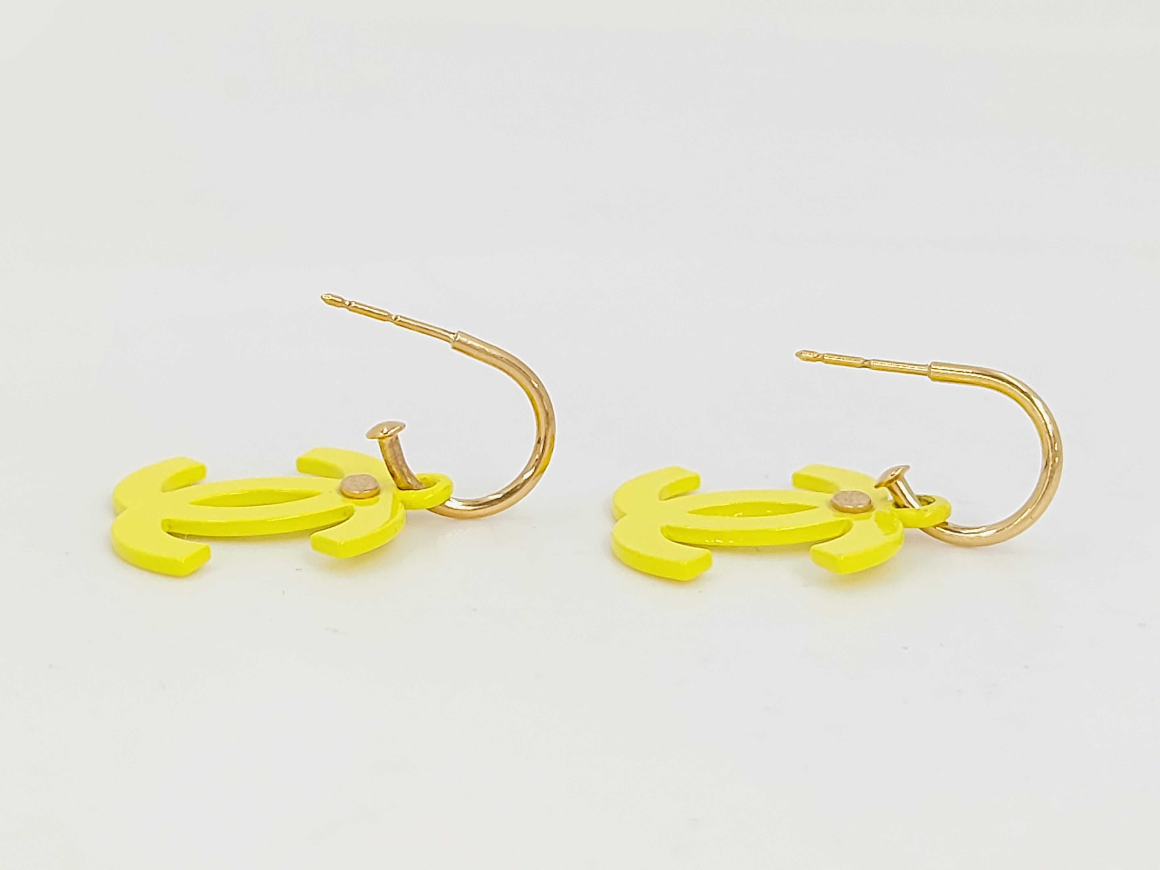 03S Coco Mark Earrings Yellow Earrings — view 3