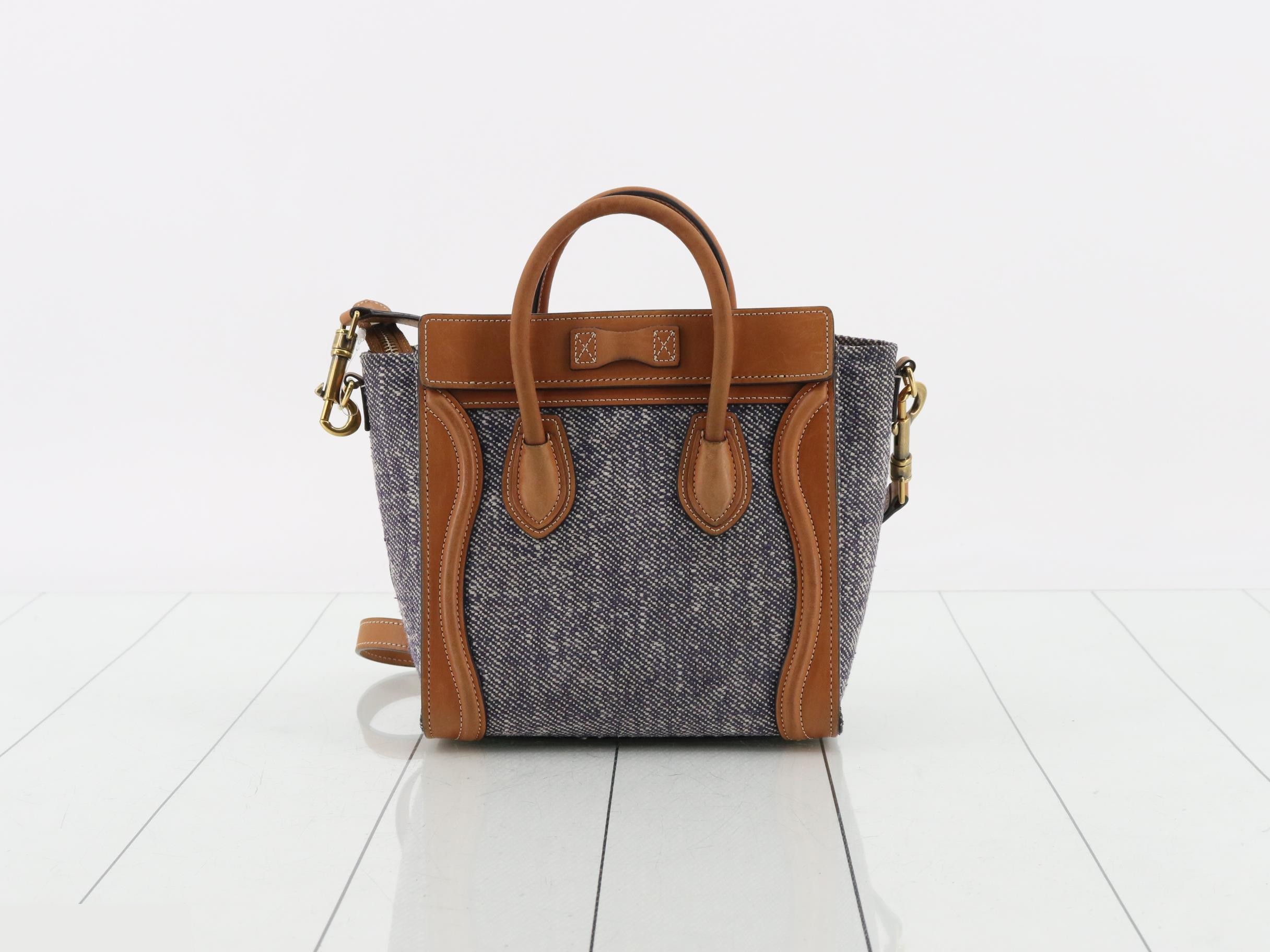 Nano Luggage Shoulder Bag, Canvas, Navy — view 2