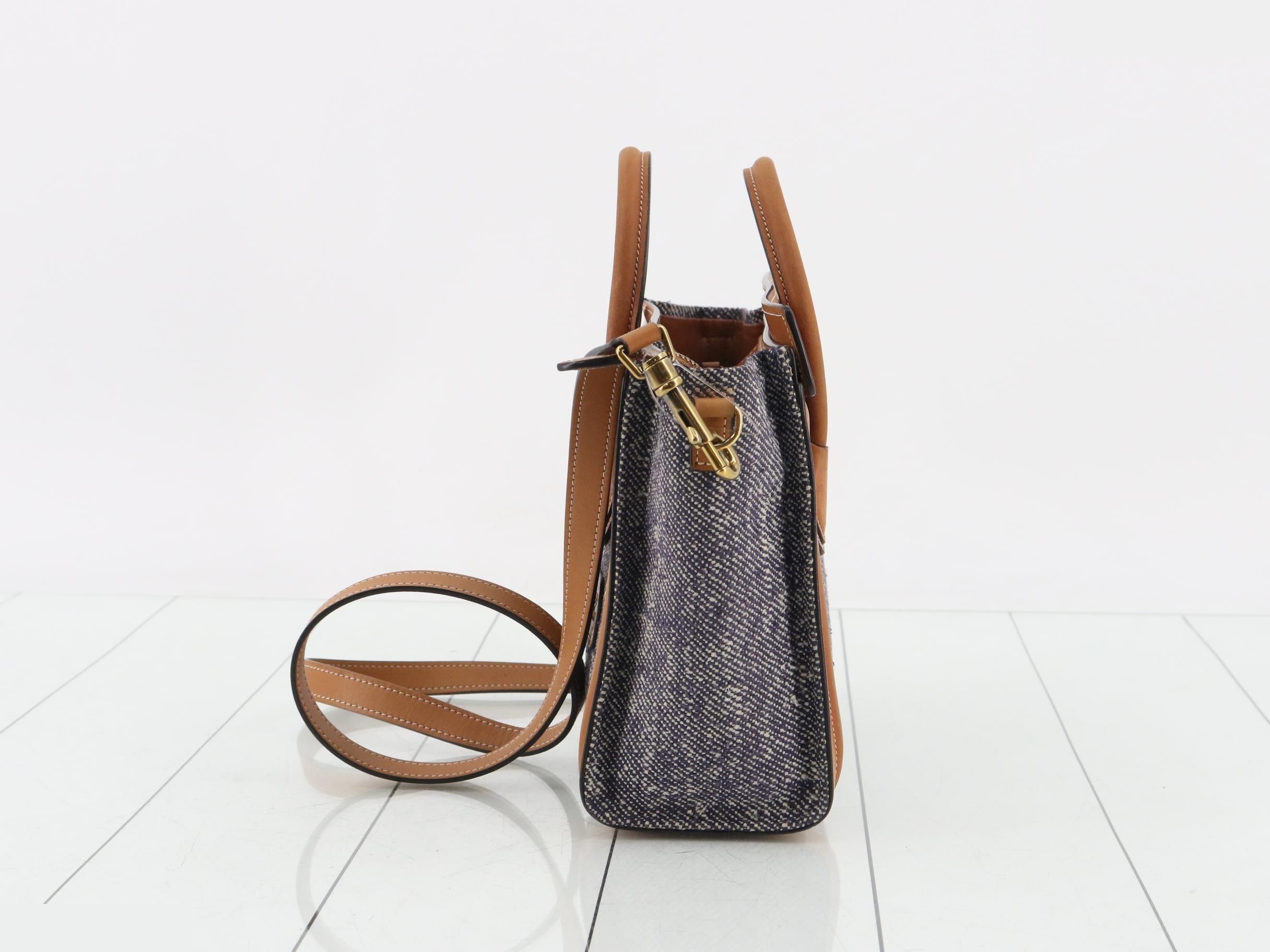 Nano Luggage Shoulder Bag, Canvas, Navy — view 3