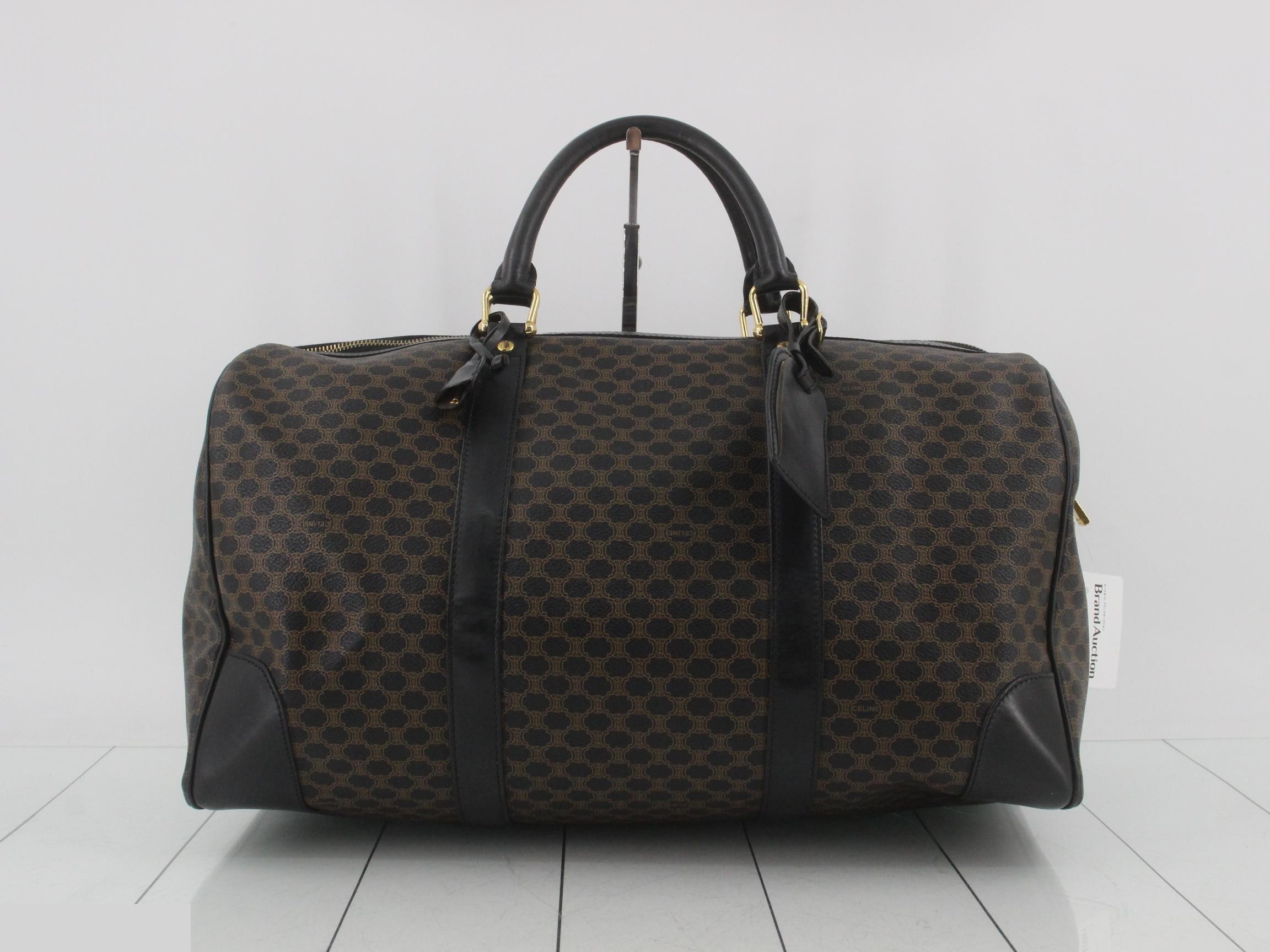 PVC/Leather Macadam Pattern Boston Bag with Name Tag, Padlock, and Key — view 2