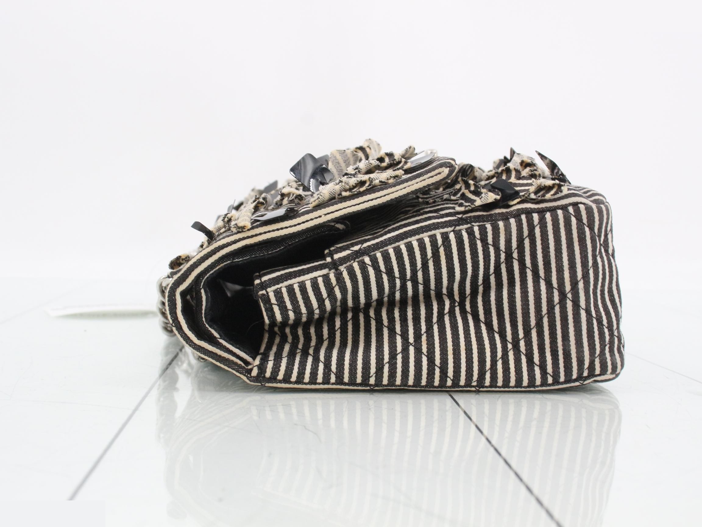 Striped Canvas Chain Shoulder Bag — view 5