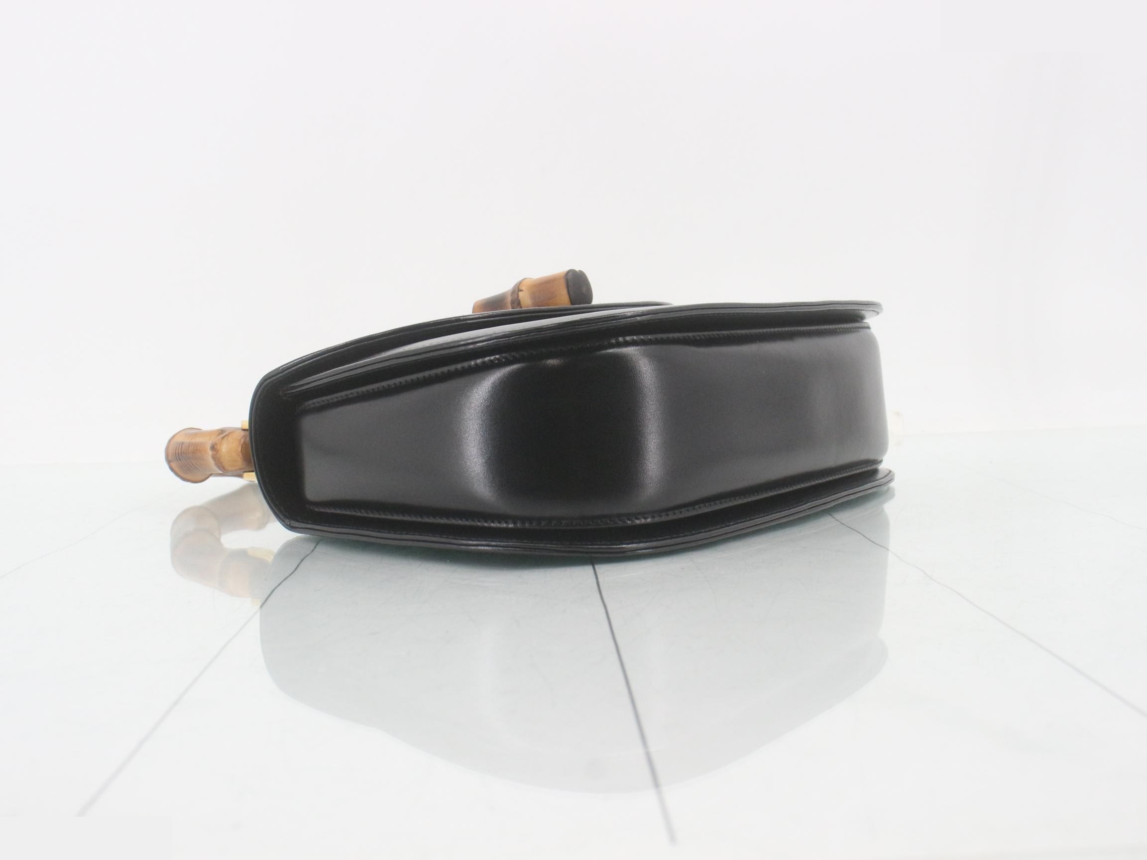Bamboo handbag with strap, black — view 5