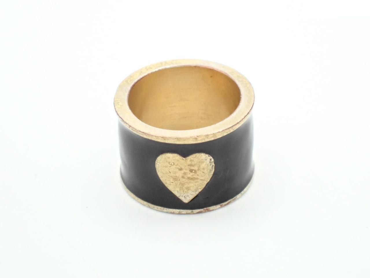 Other Line Precious Metals Coco Heart Black Gold Ring — view 2