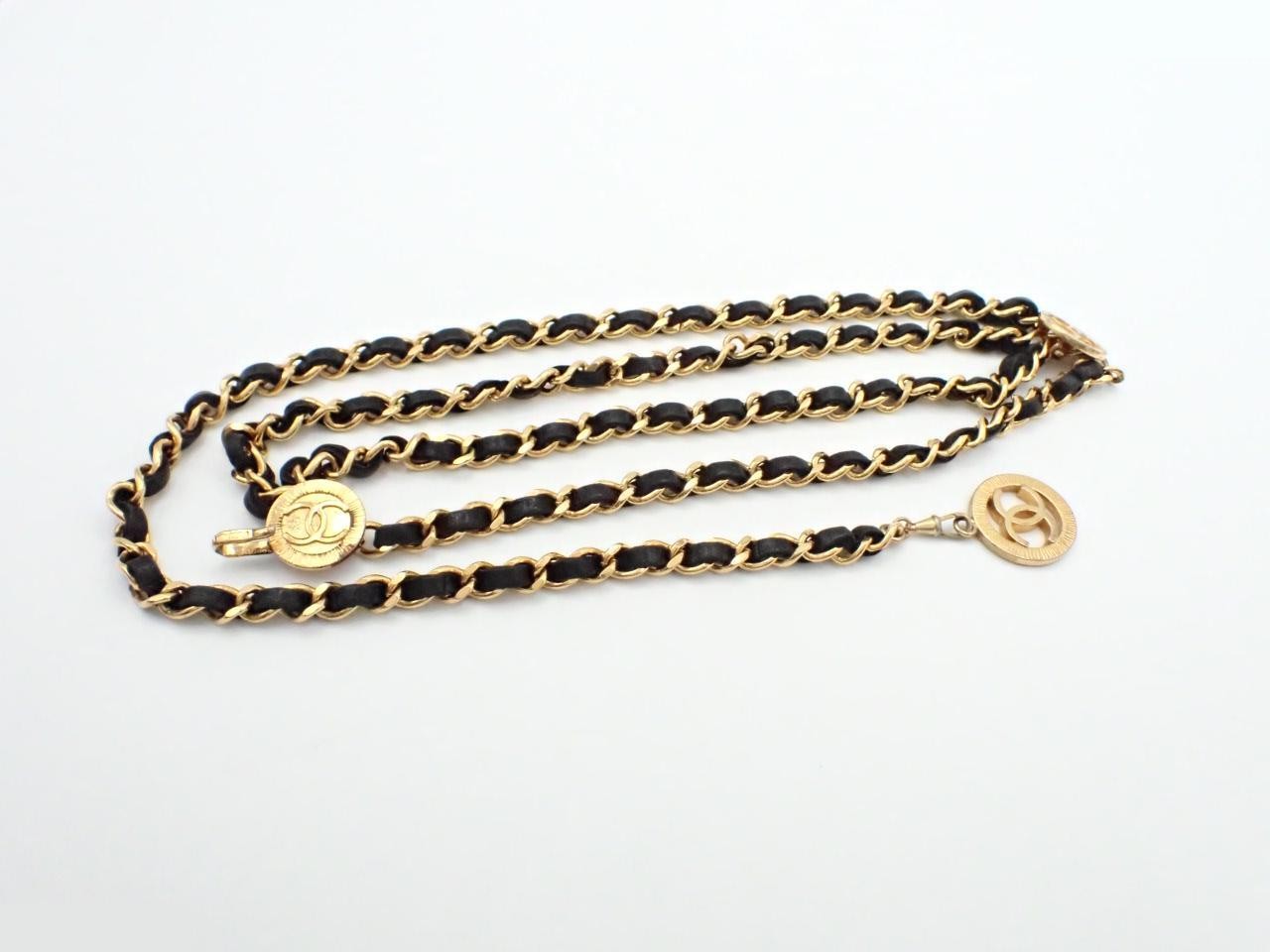 Coco Mark Leather Chain Belt, Chain approx. 83cm — view 2