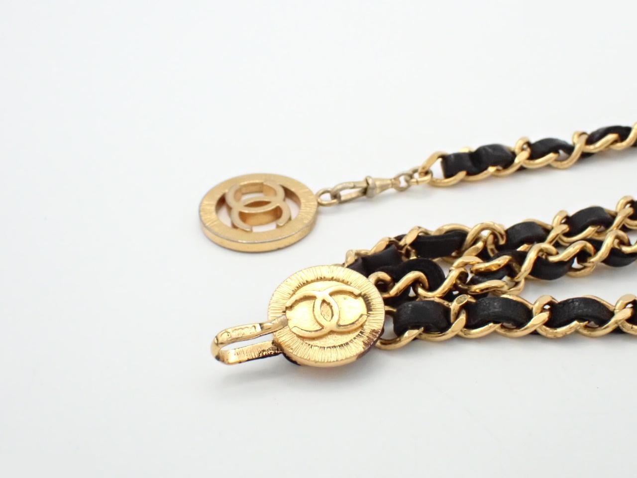 Coco Mark Leather Chain Belt, Chain approx. 83cm — view 3