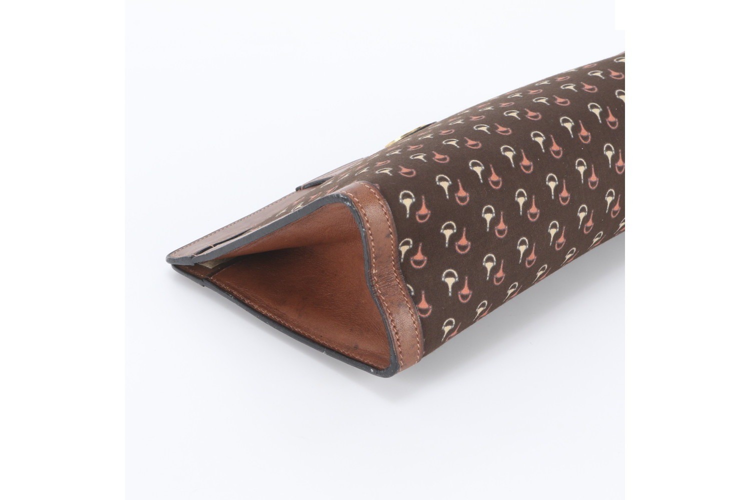 Horsebit pattern leather clutch bag, handbag, second bag. — view 4