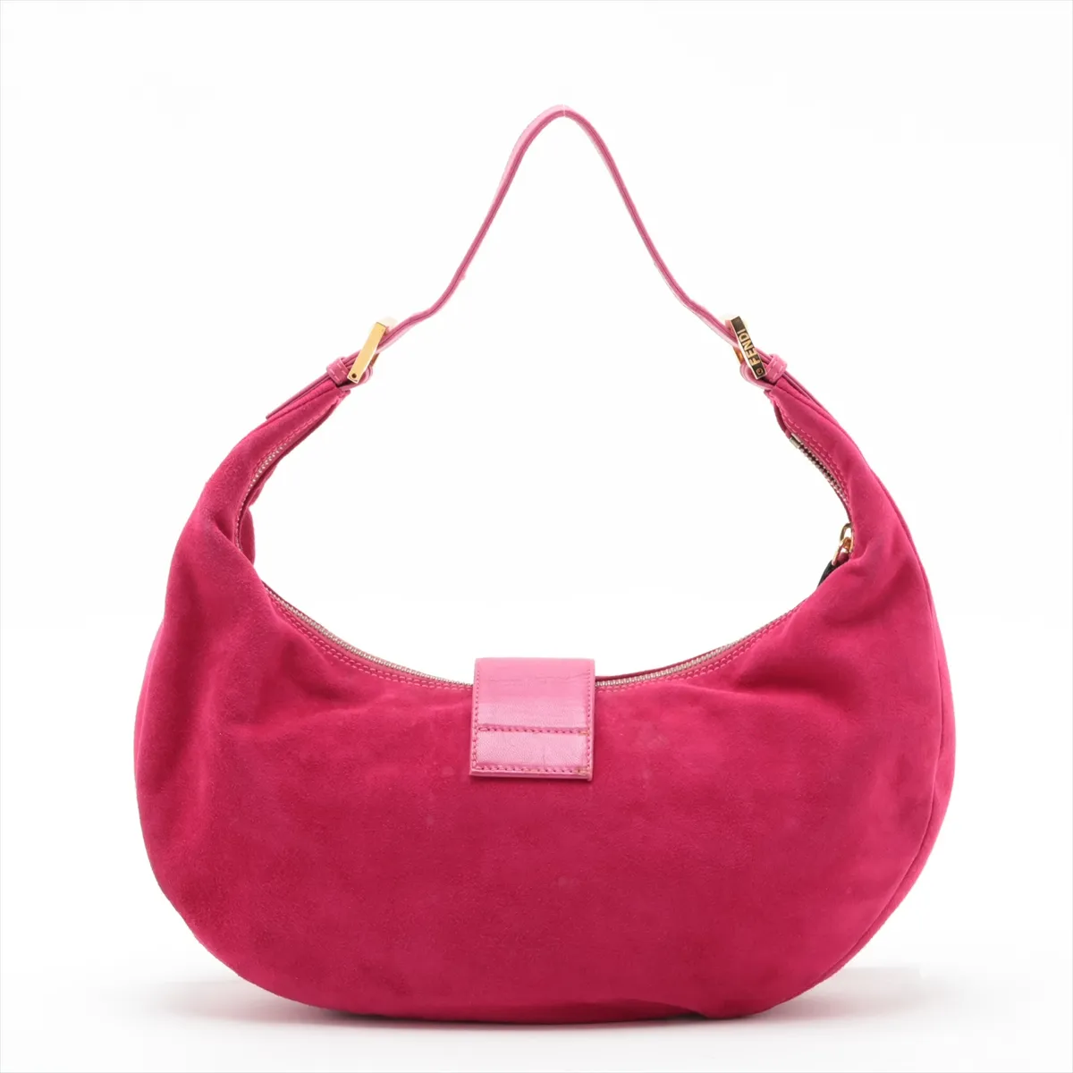 Croissant Suede Shoulder Bag Pink — view 2