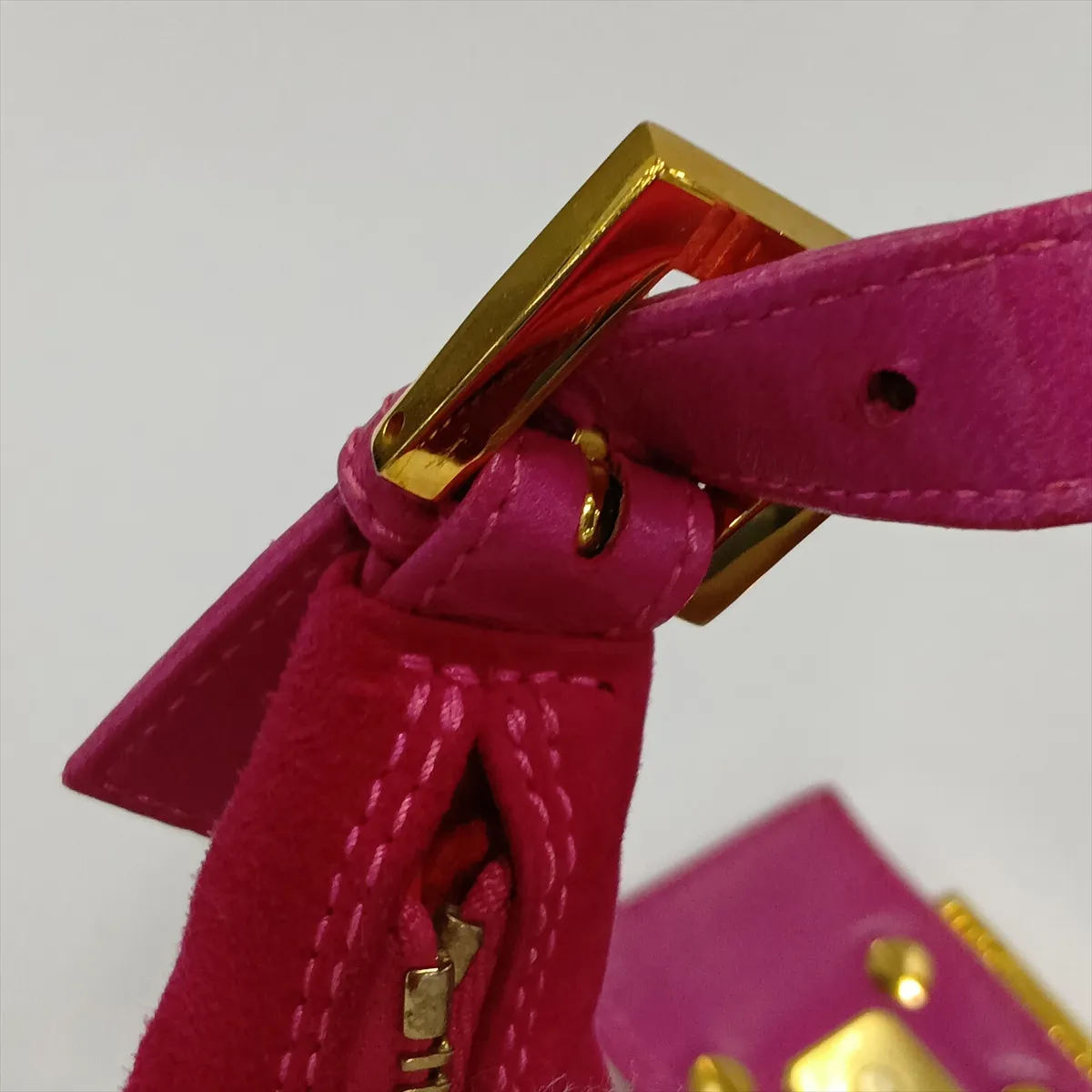 Croissant Suede Shoulder Bag Pink — view 12