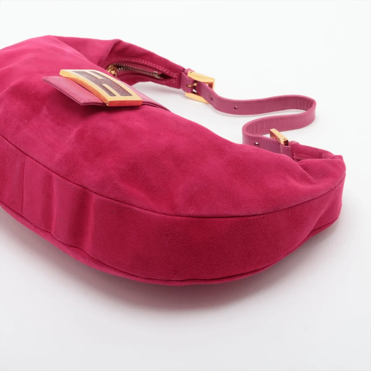 Croissant Suede Shoulder Bag Pink — view 3