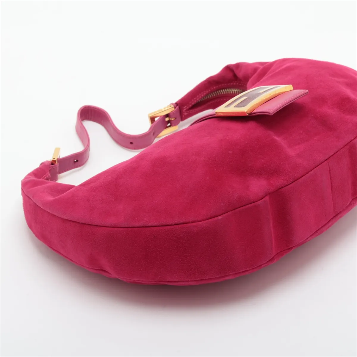 Croissant Suede Shoulder Bag Pink — view 4