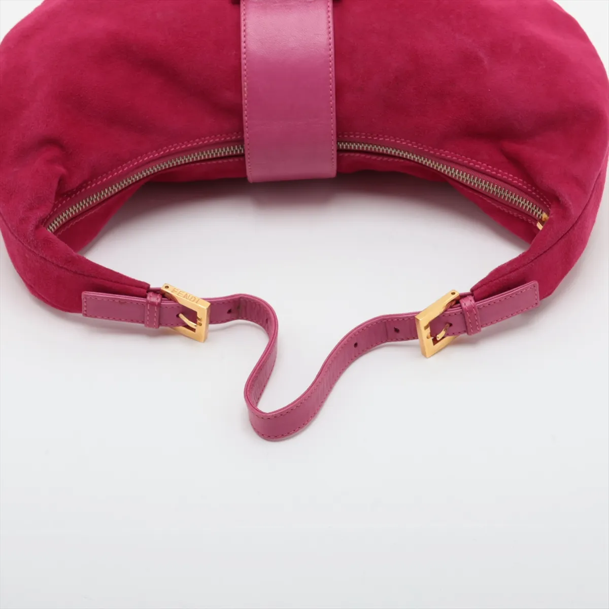 Croissant Suede Shoulder Bag Pink — view 5