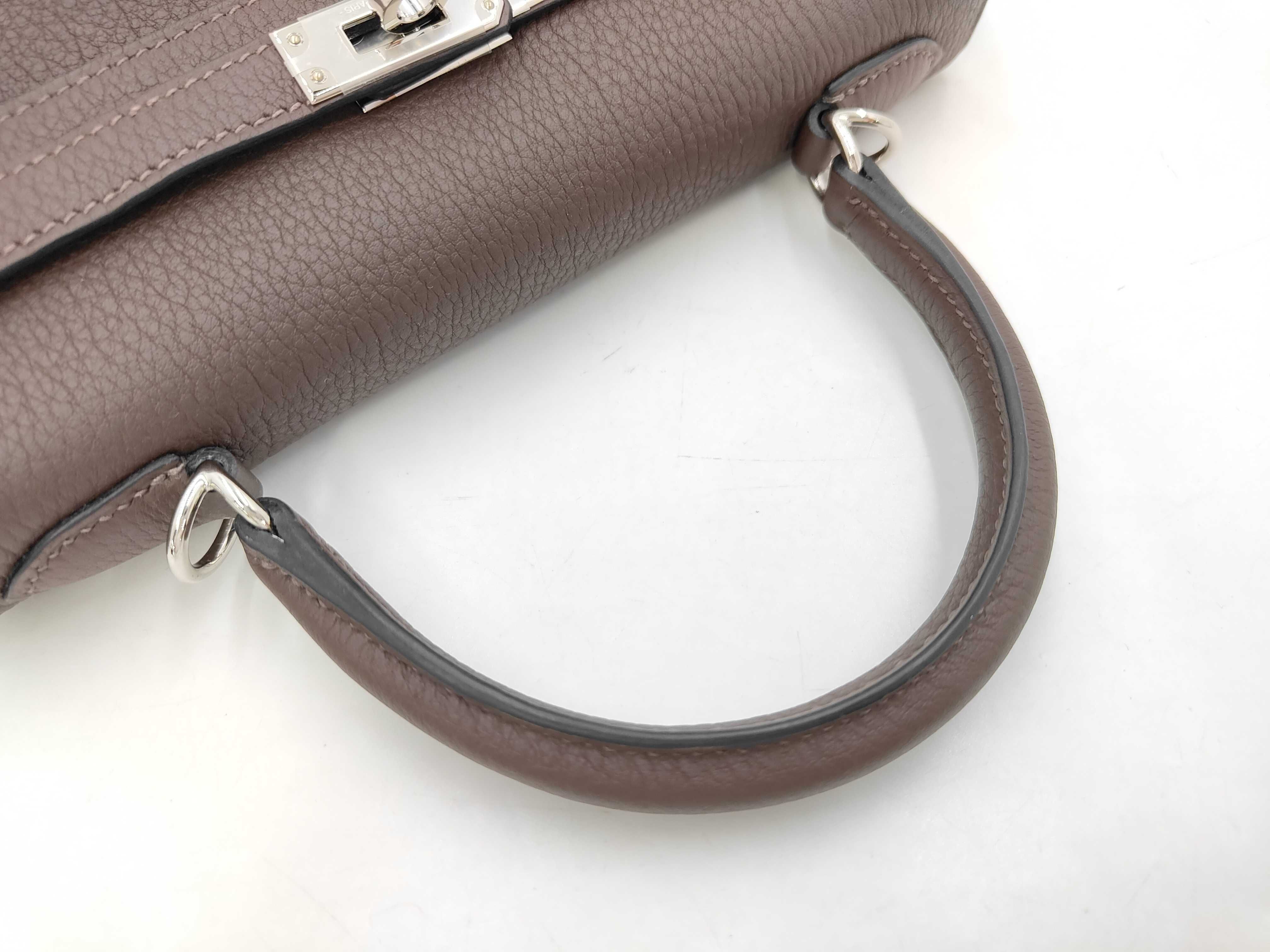 Kelly 25 Togo Chocolate Silver Hardware W Stamp Handbag — view 4