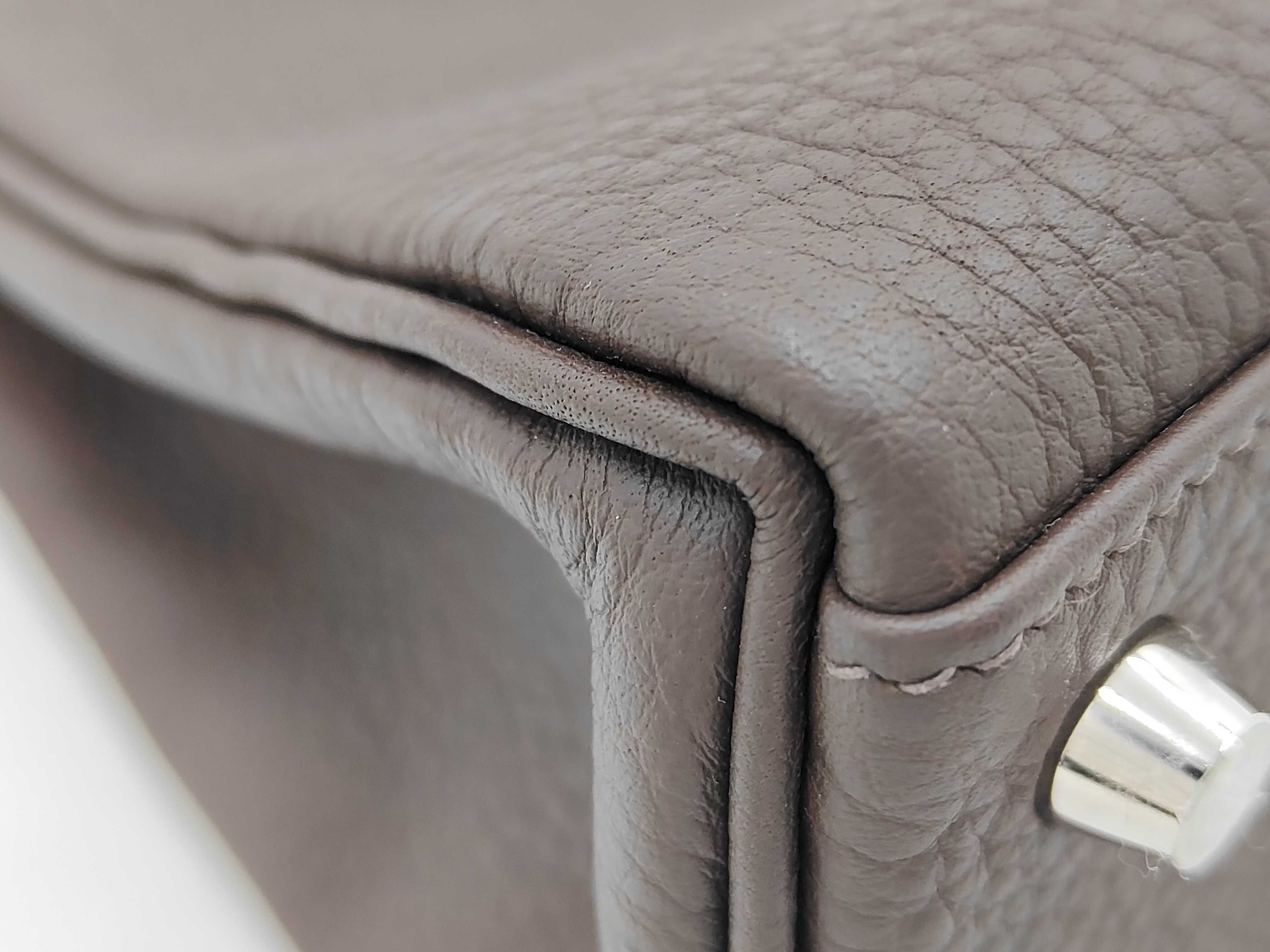 Kelly 25 Togo Chocolate Silver Hardware W Stamp Handbag — view 6