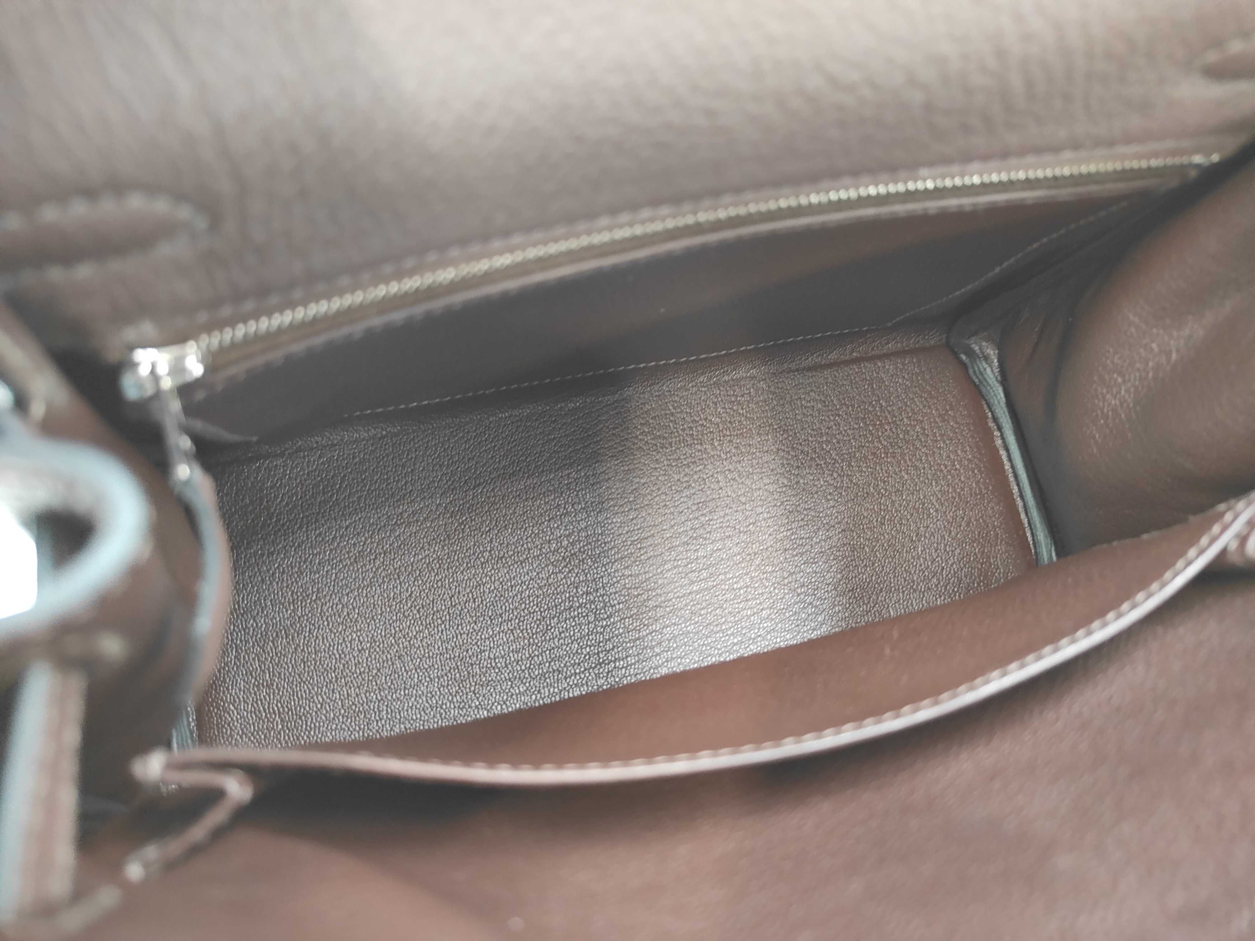 Kelly 25 Togo Chocolate Silver Hardware W Stamp Handbag — view 8