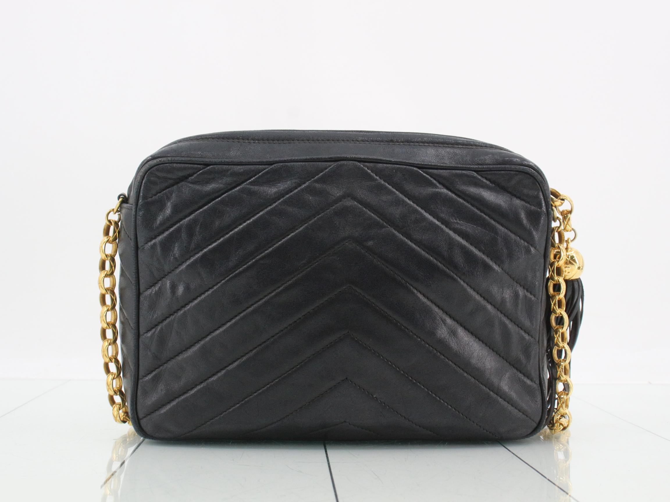Chevron outside flap fringe bejeweled chain shoulder bag — view 2