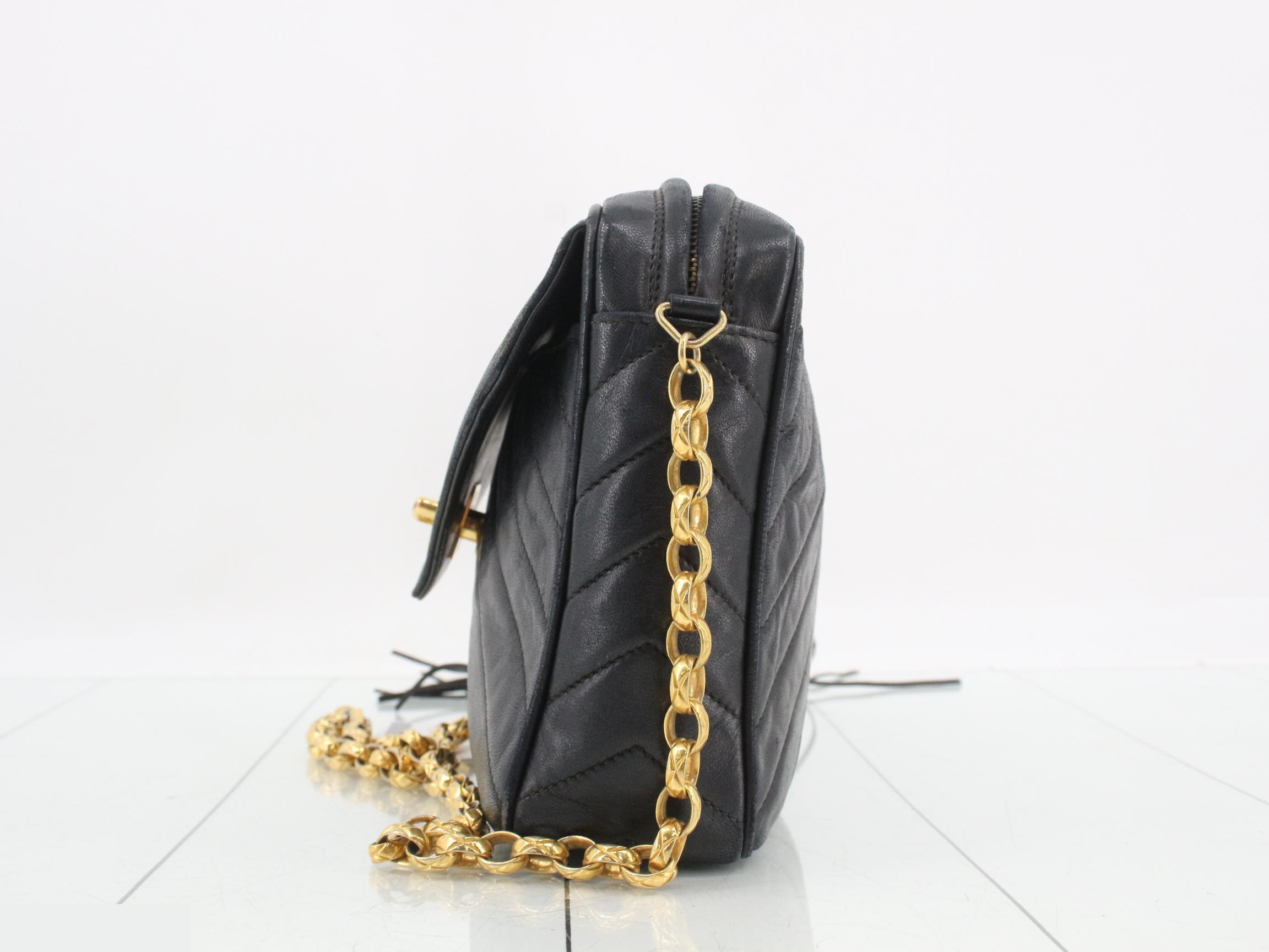 Chevron outside flap fringe bejeweled chain shoulder bag — view 3