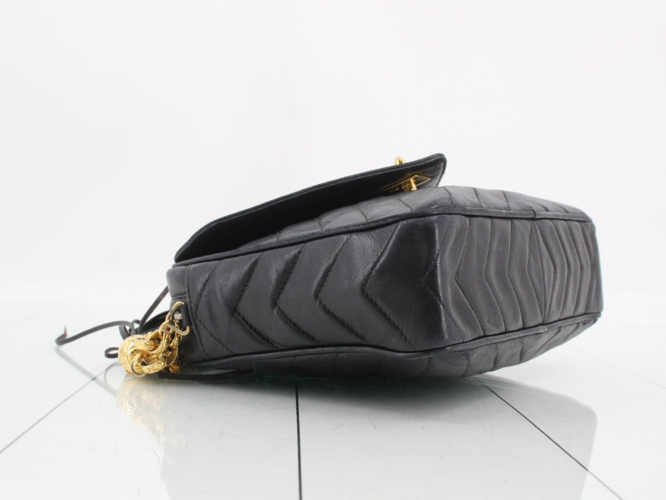 Chevron outside flap fringe bejeweled chain shoulder bag — view 5