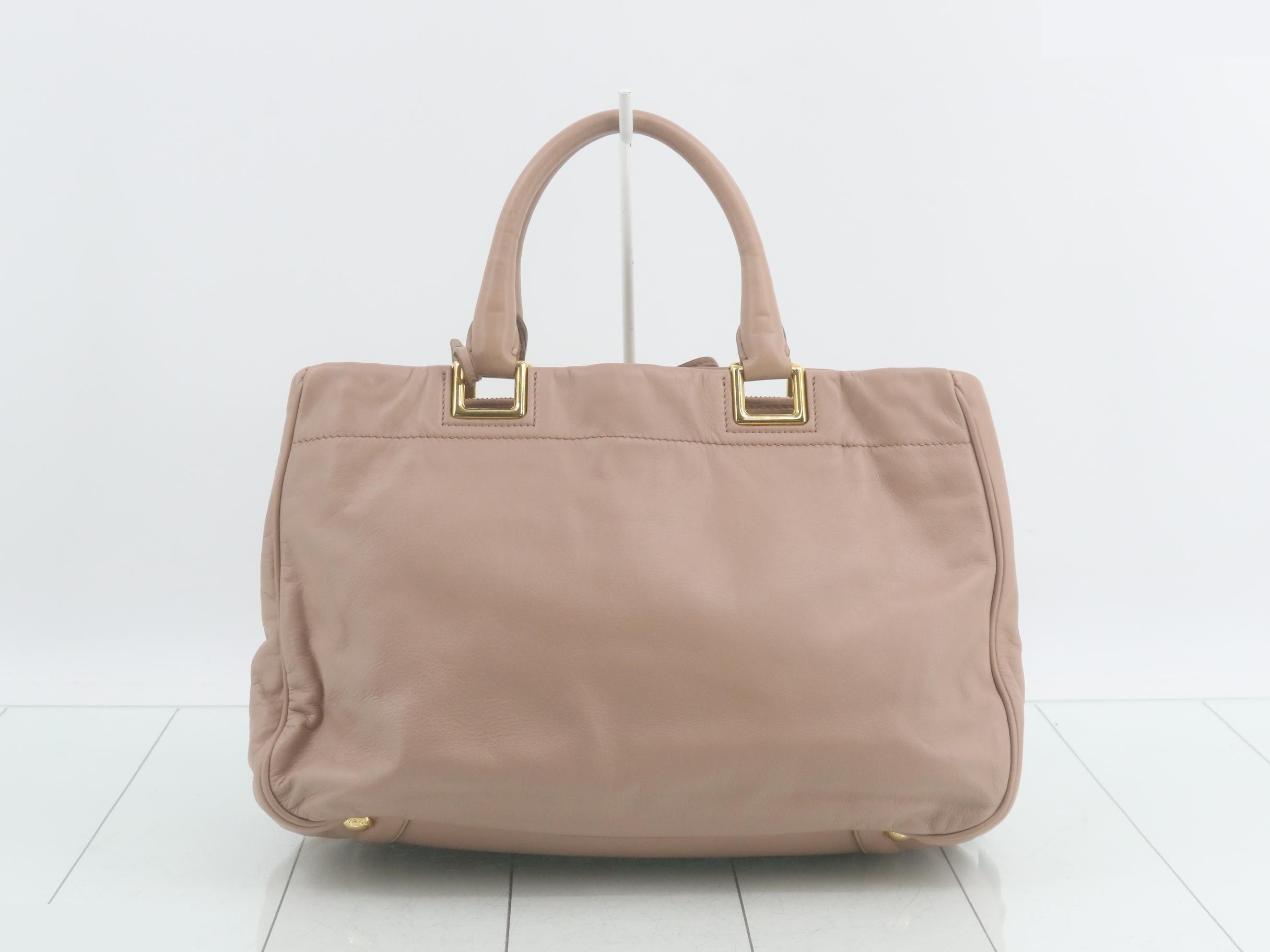 Nappa leather ribbon 2-way handbag with shoulder strap — view 2
