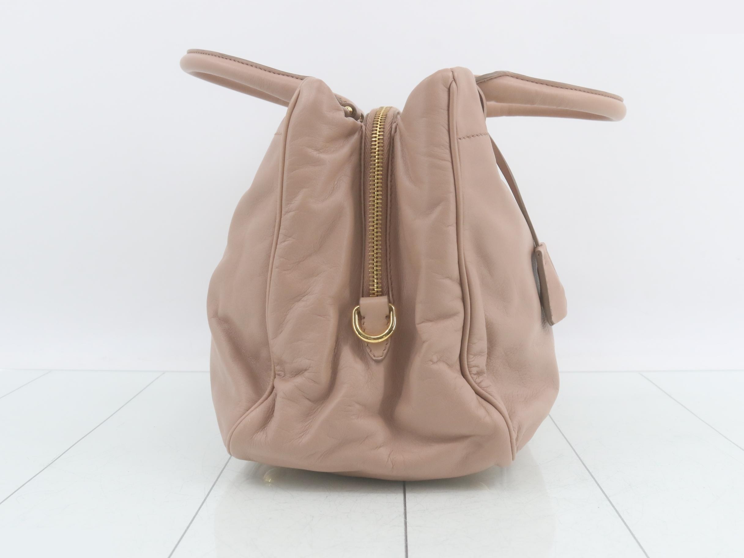 Nappa leather ribbon 2-way handbag with shoulder strap — view 3