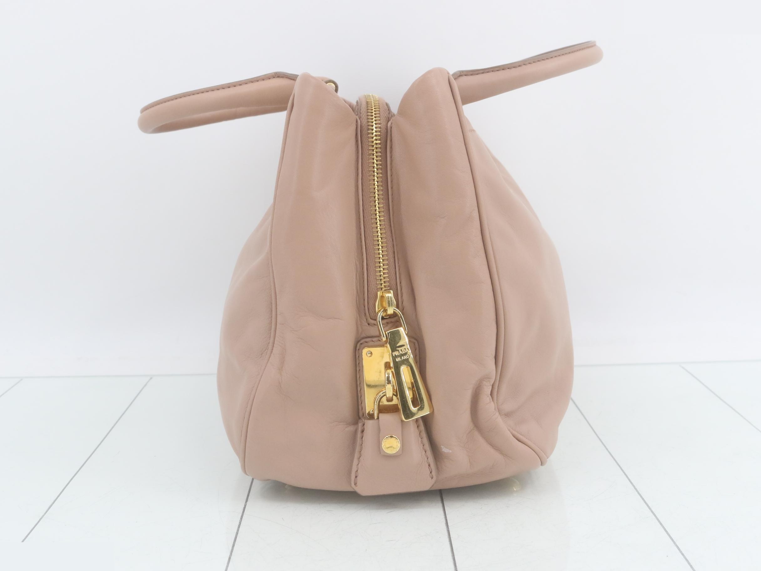 Nappa leather ribbon 2-way handbag with shoulder strap — view 4