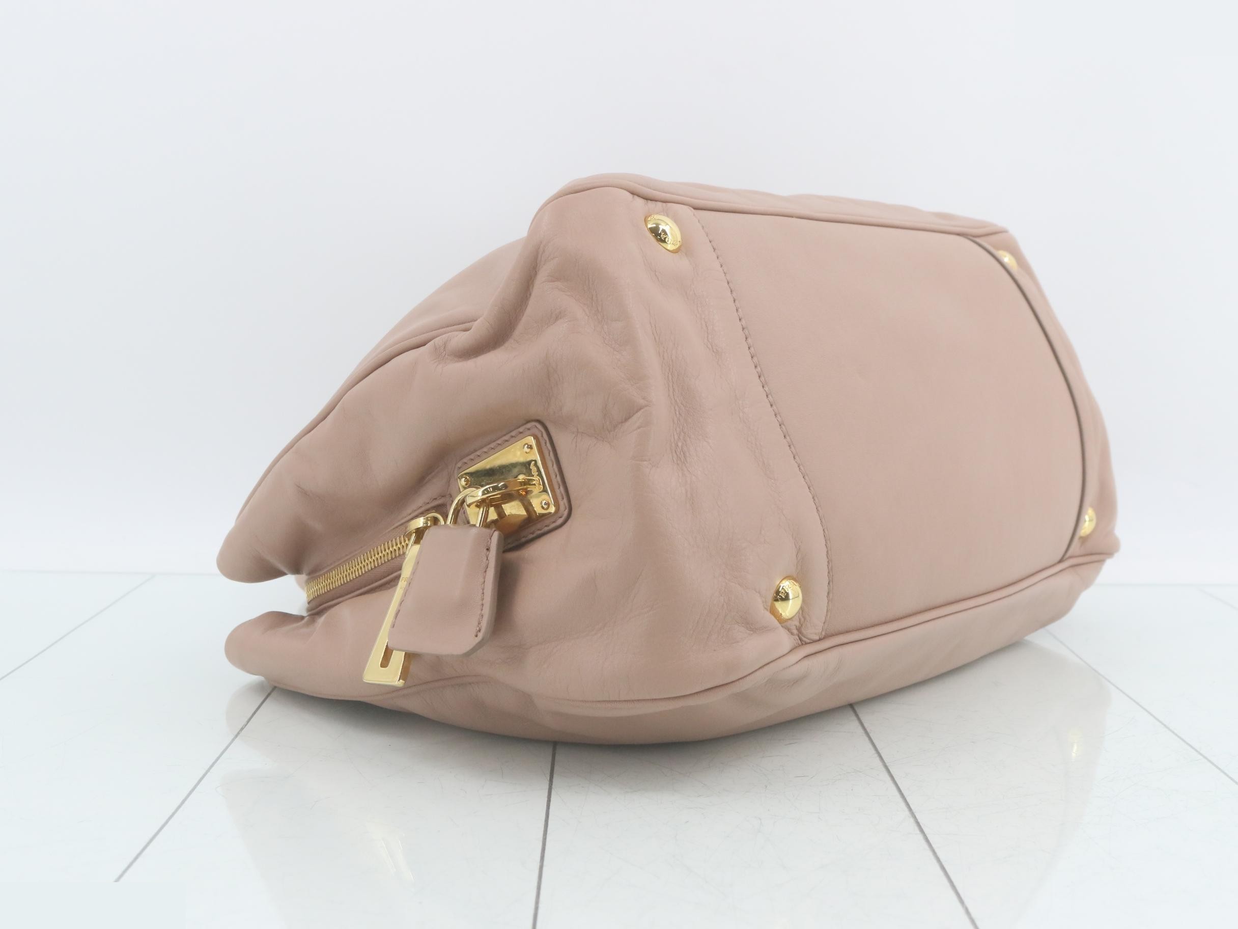 Nappa leather ribbon 2-way handbag with shoulder strap — view 5