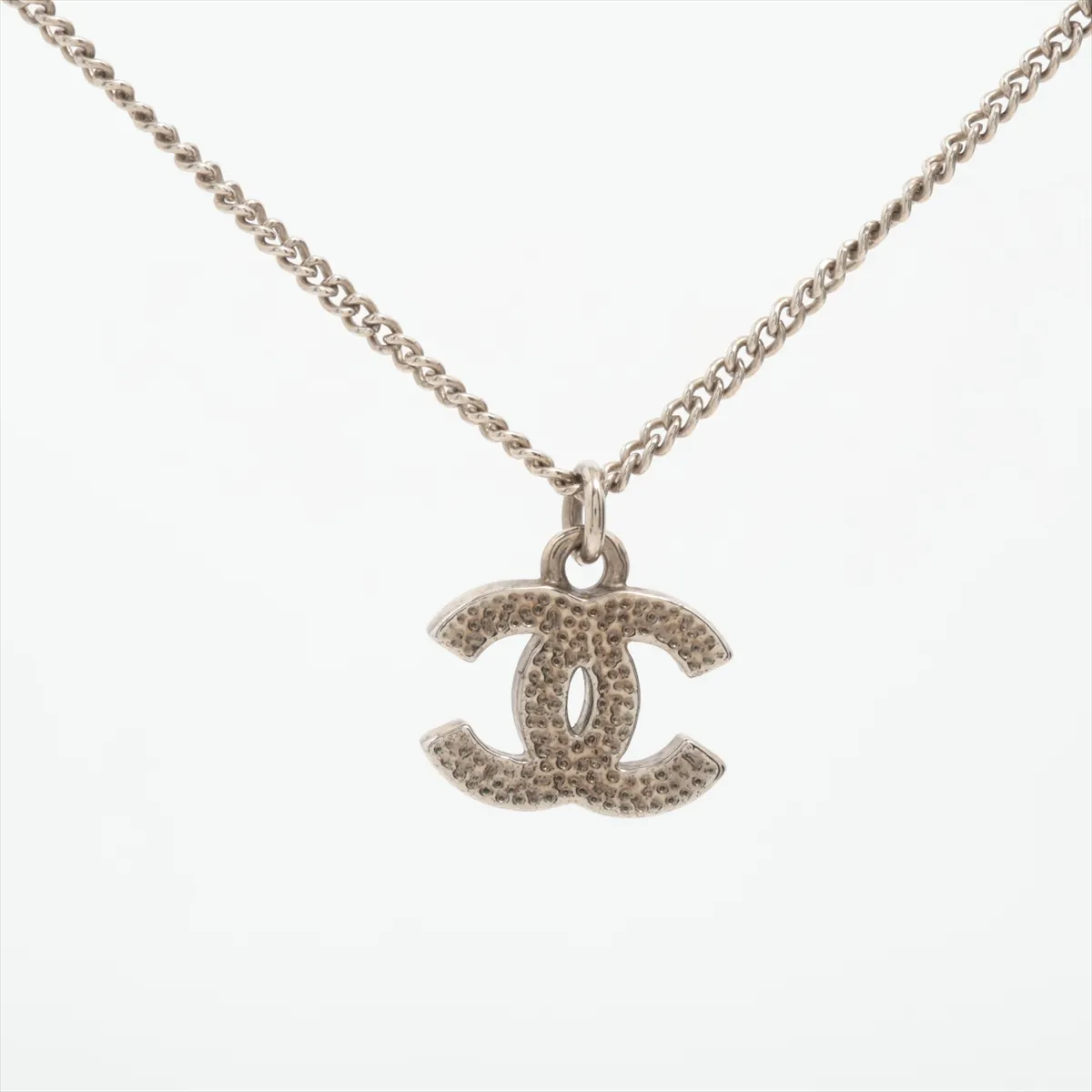 Coco Mark C11V Necklace, Metal x Rhinestone, Silver, — view 2