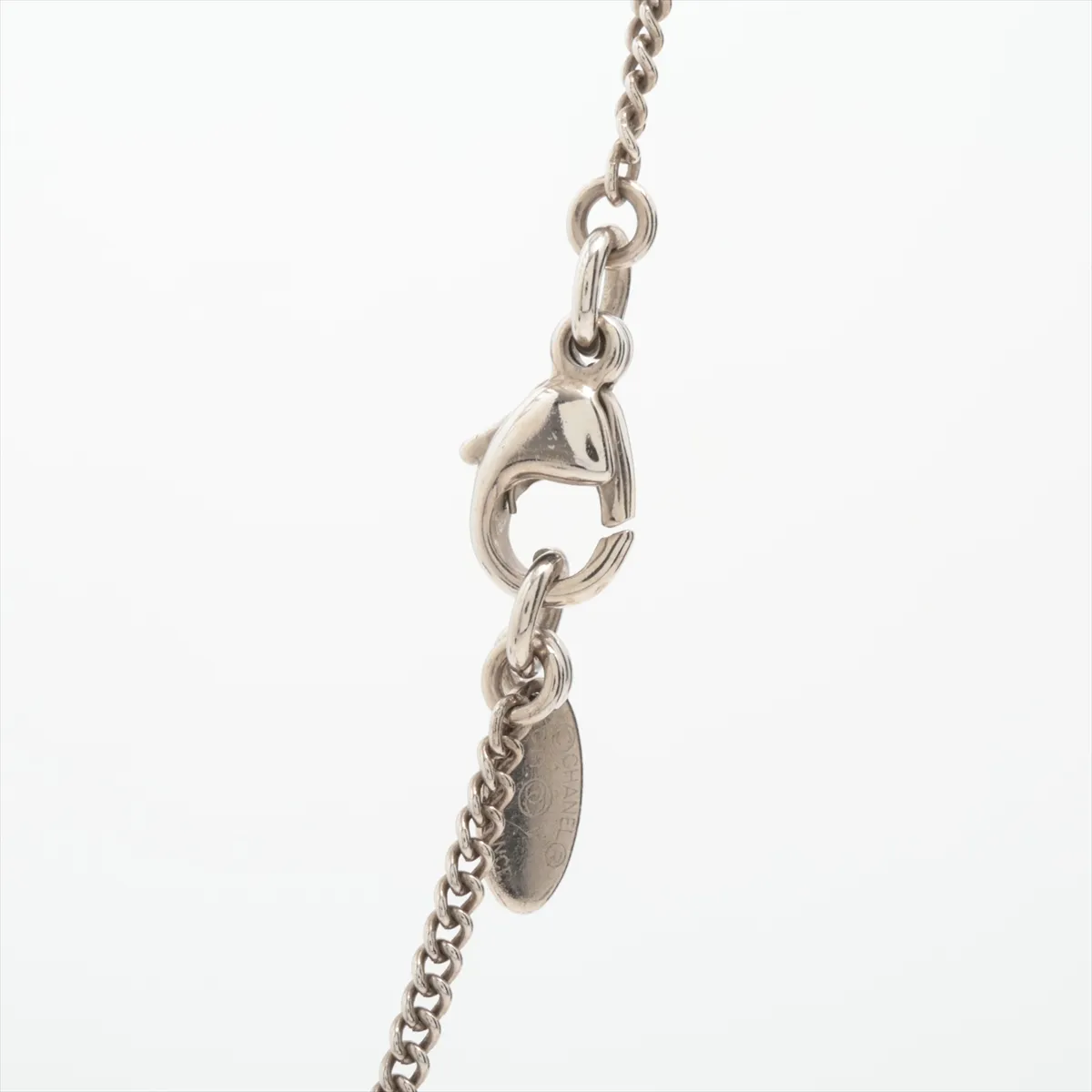 Coco Mark C11V Necklace, Metal x Rhinestone, Silver, — view 3