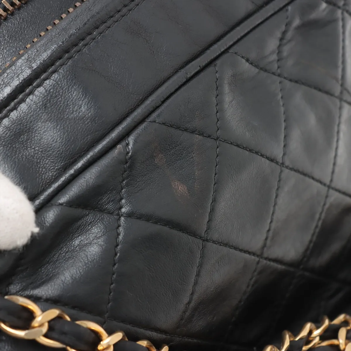 Matelasse Lambskin Chain Shoulder Bag Fringe Black Gold Hardware 1721896 No. 1 — view 13