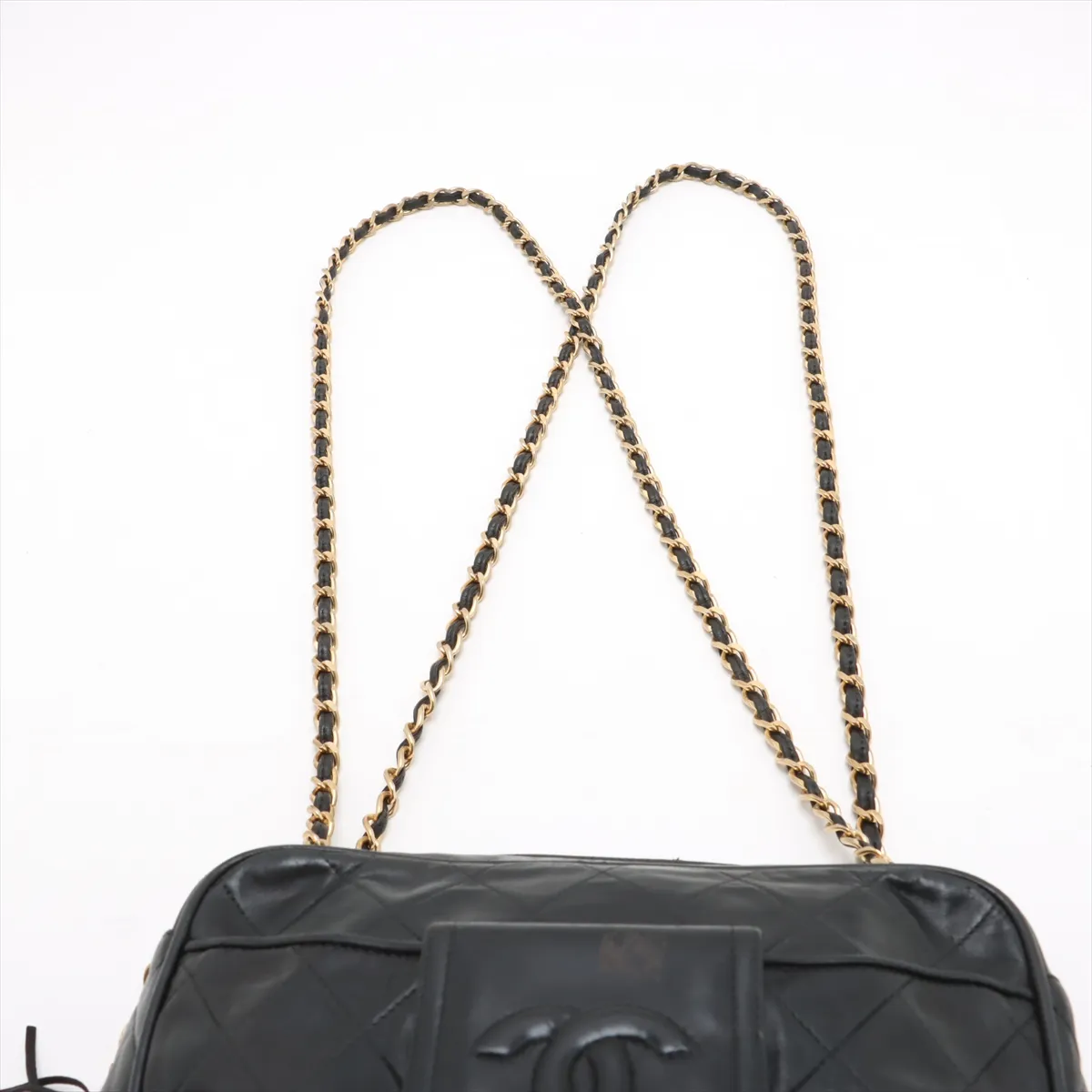 Matelasse Lambskin Chain Shoulder Bag Fringe Black Gold Hardware 1721896 No. 1 — view 6