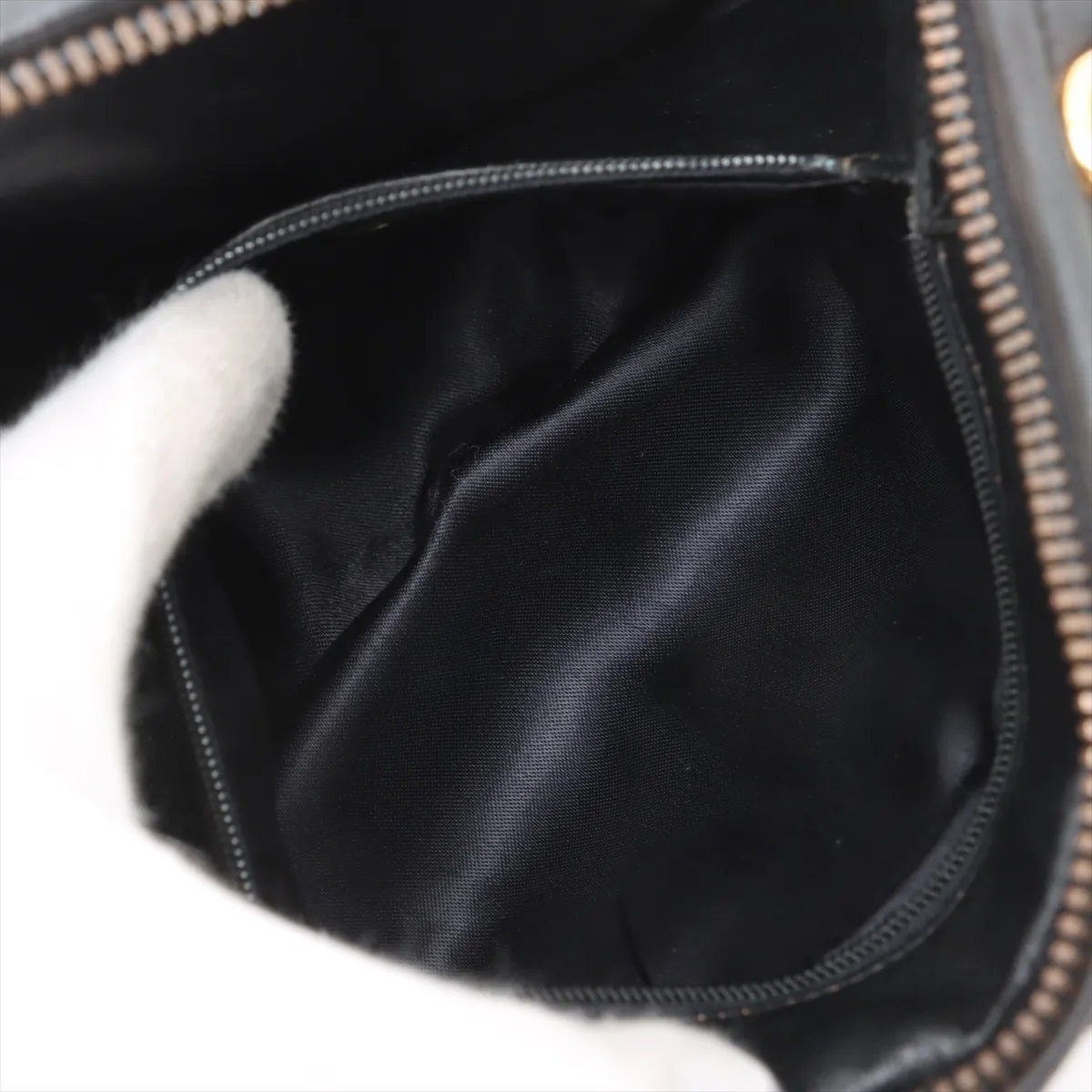 Matelasse Lambskin Chain Shoulder Bag Fringe Black Gold Hardware 1721896 No. 1 — view 8