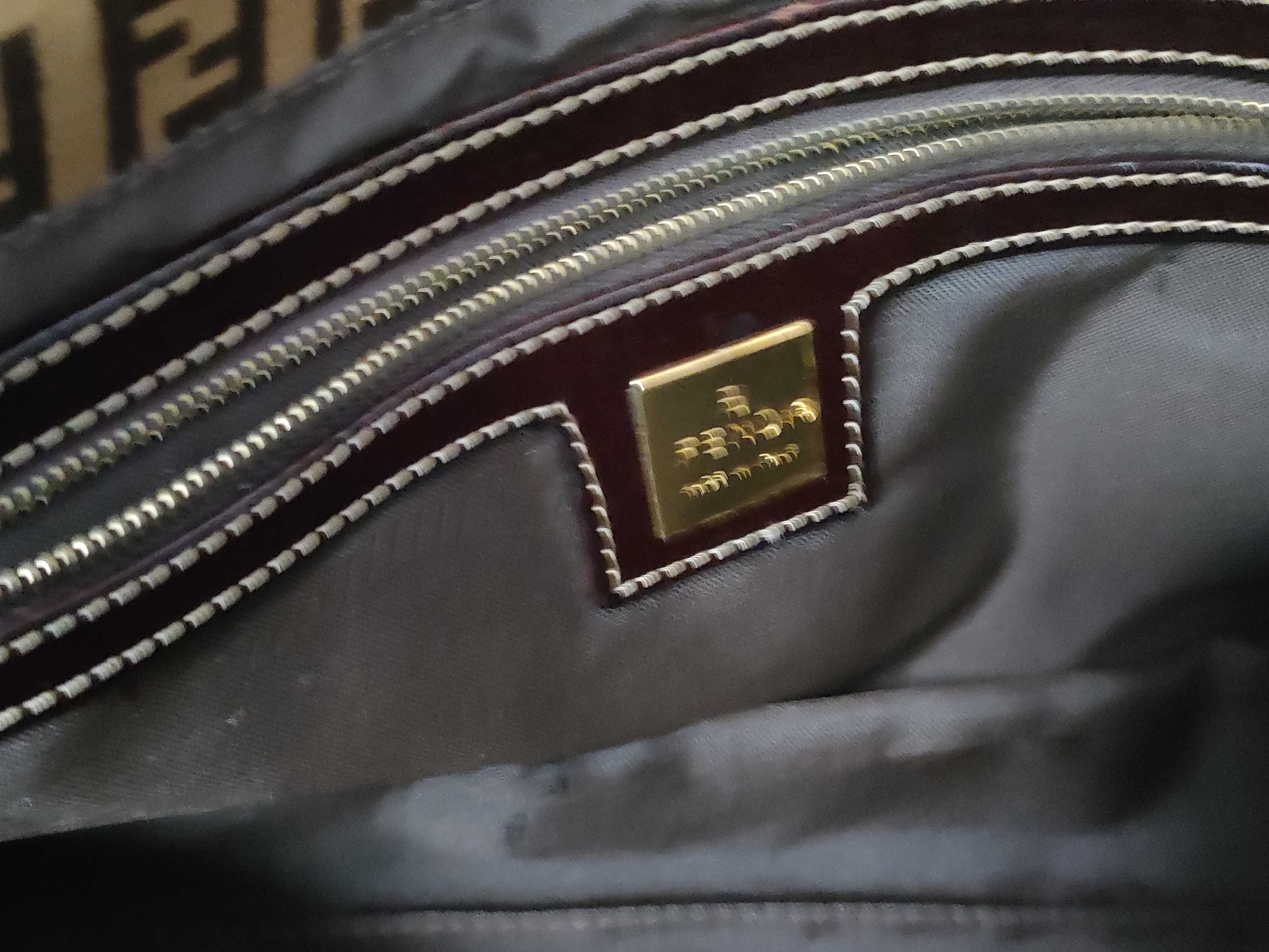 Zucca pattern Fendi Mamma handbag with gold hardware — view 12