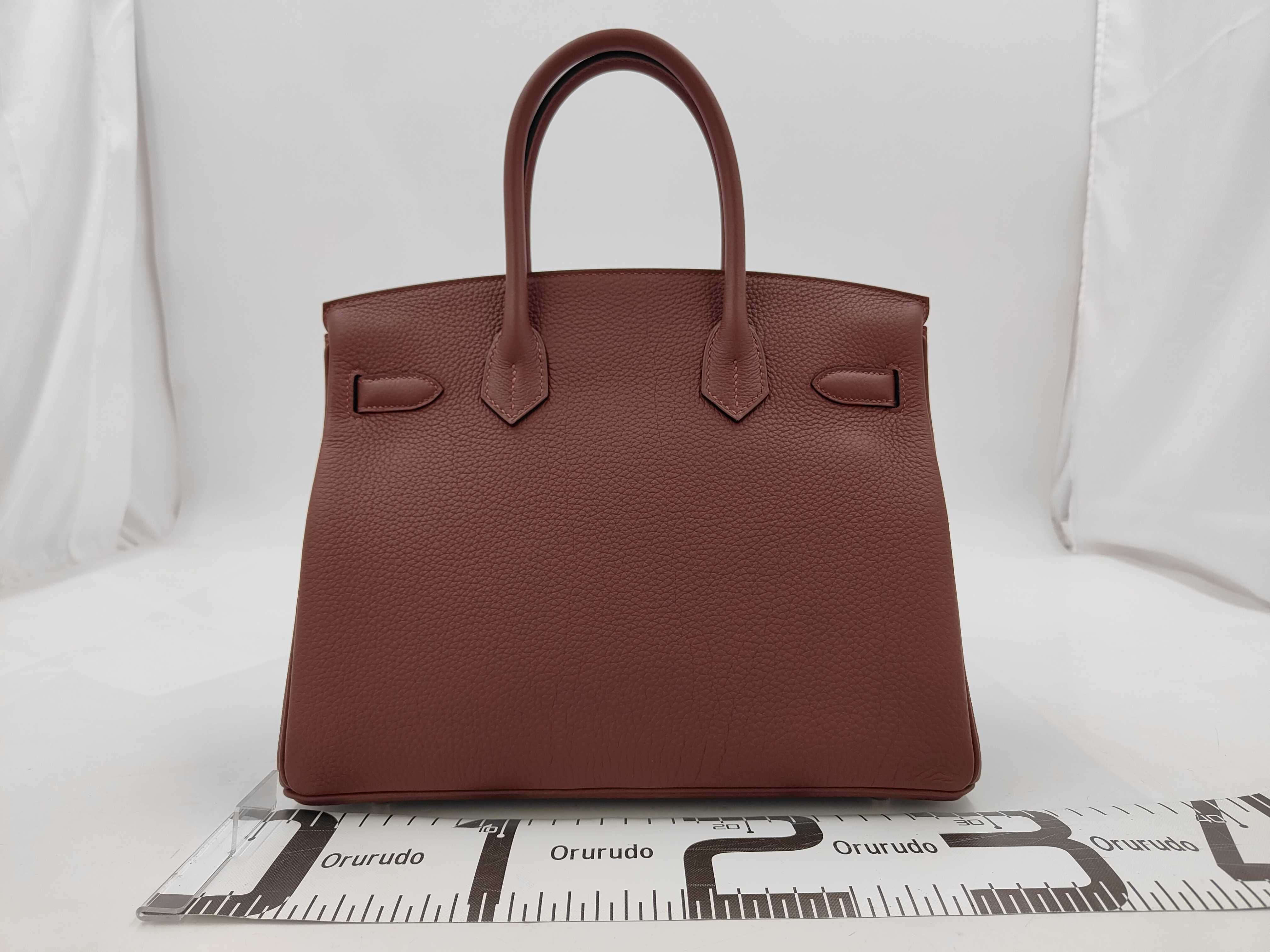 Birkin 30 Togo Rouge H Silver Hardware G Stamp Handbag — view 2
