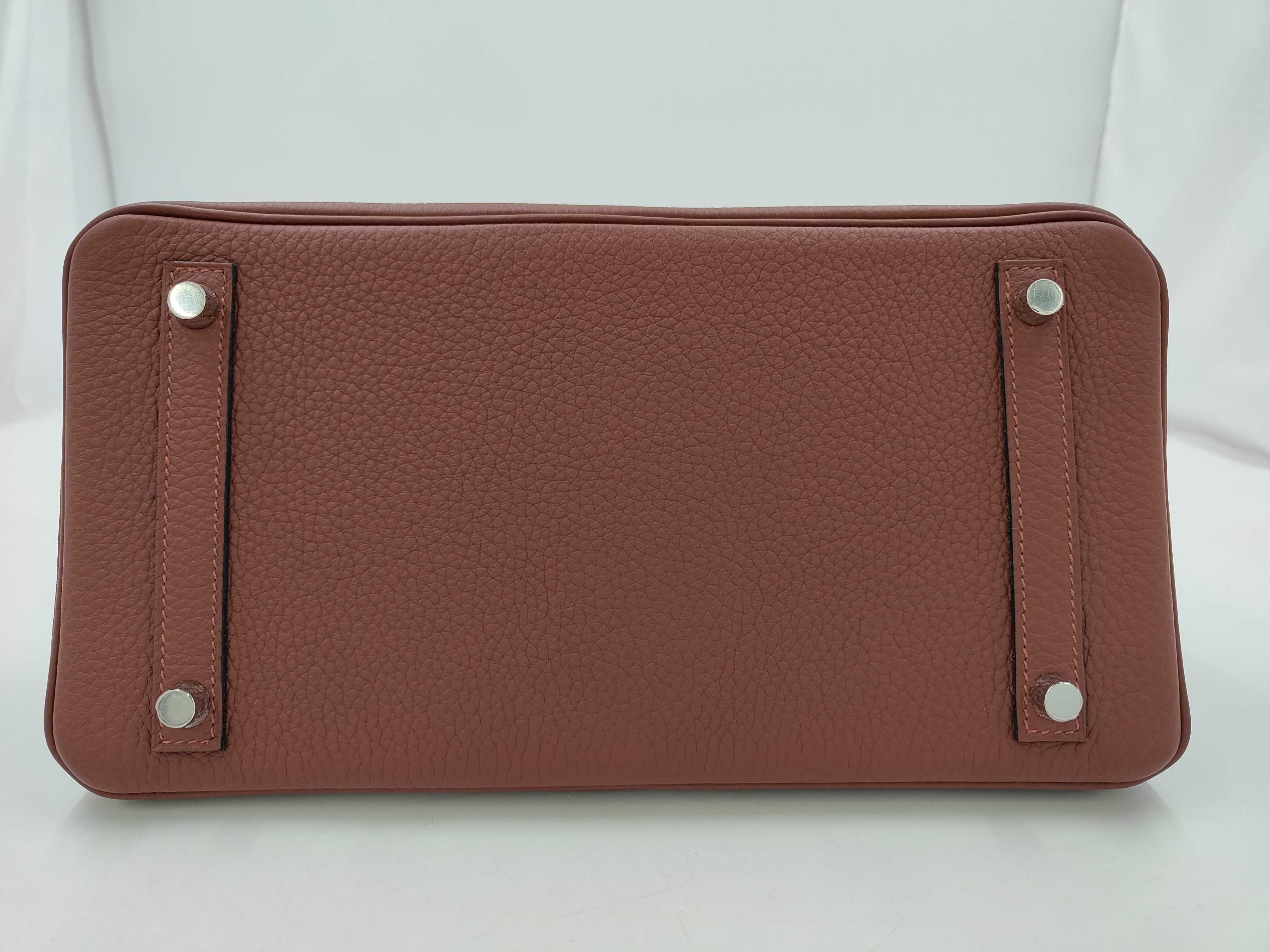 Birkin 30 Togo Rouge H Silver Hardware G Stamp Handbag — view 4
