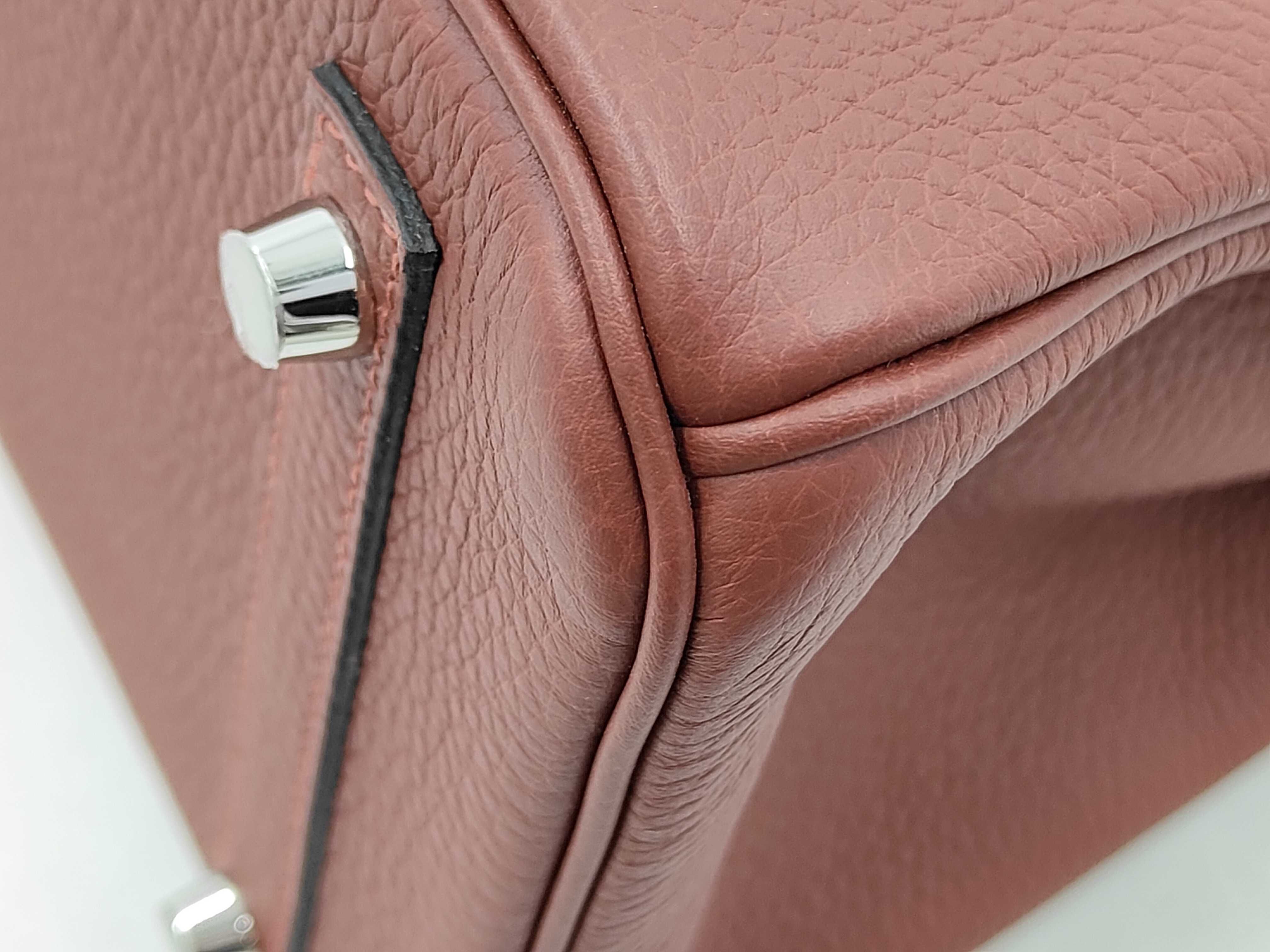 Birkin 30 Togo Rouge H Silver Hardware G Stamp Handbag — view 5